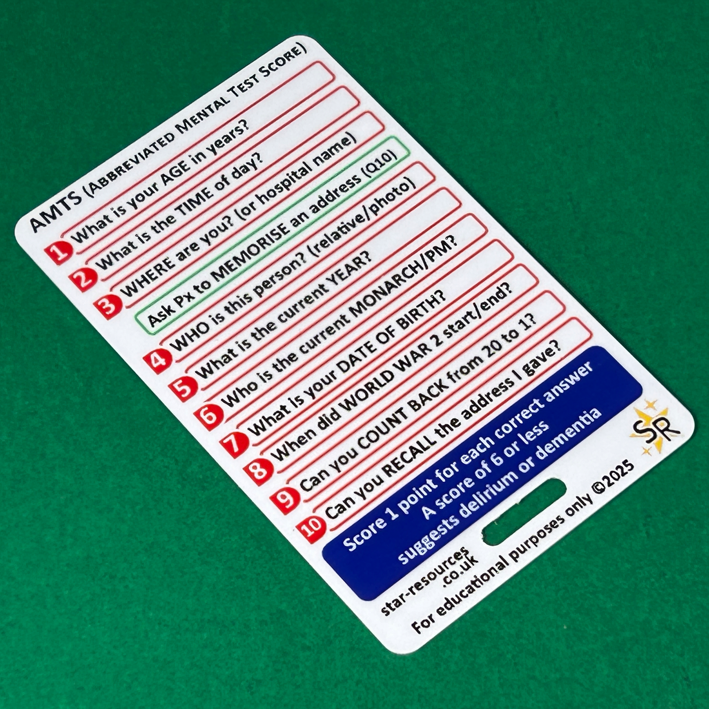 4AT Delirium ATMS ID Badge Card - Pocket Paramedic Flashcard | Pocket Assessment Guide