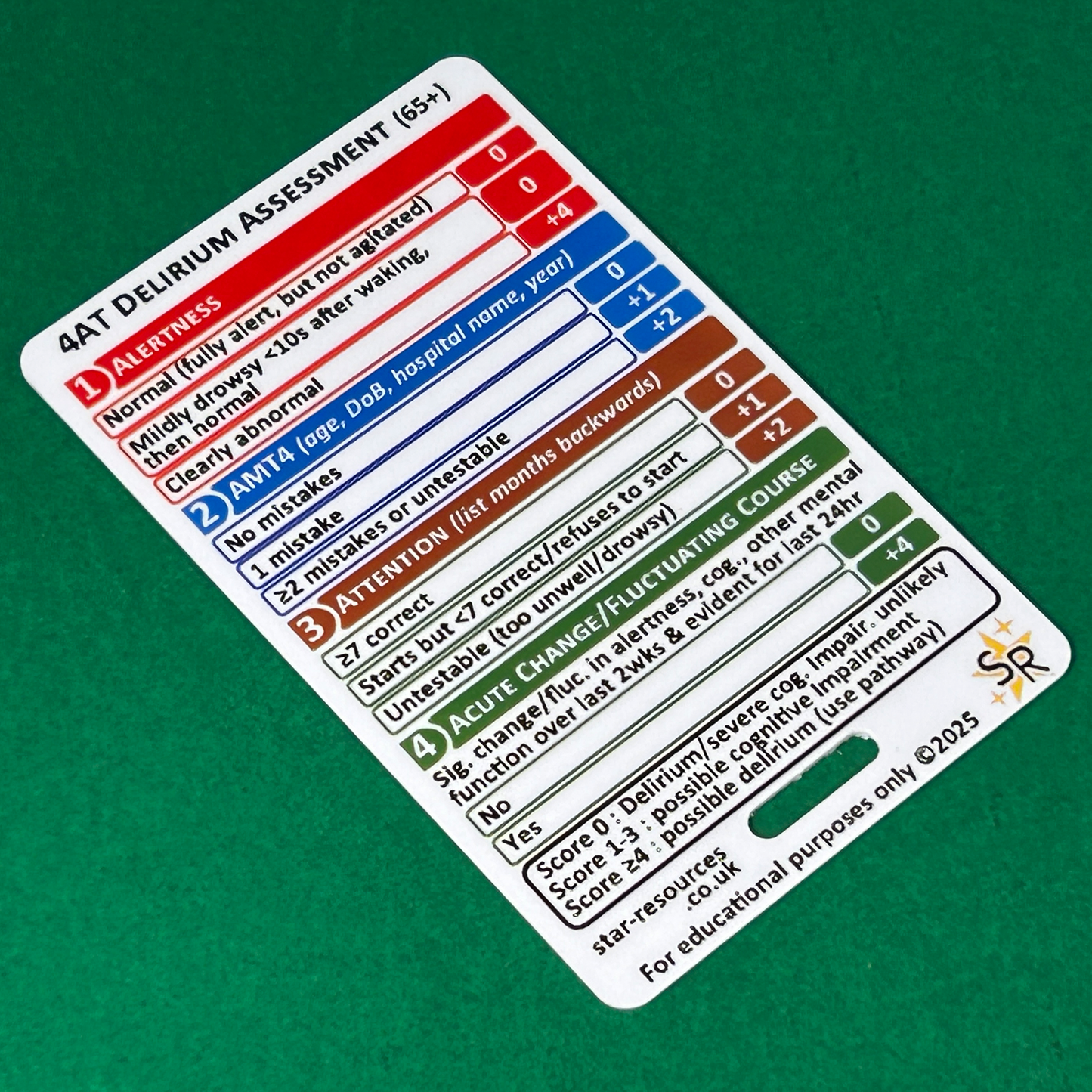 4AT Delirium ATMS ID Badge Card - Pocket Paramedic Flashcard | Pocket Assessment Guide