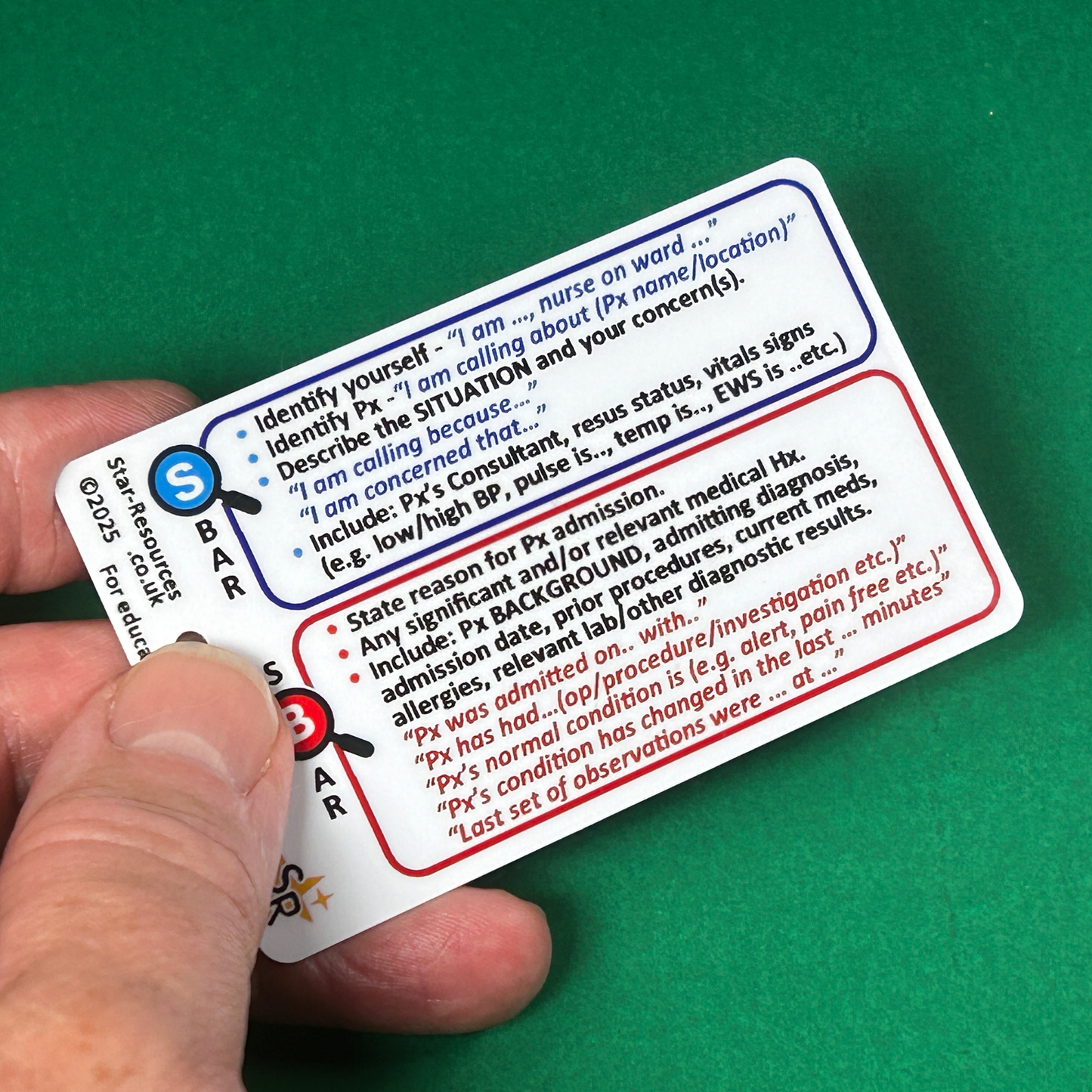 SBAR ID Badge Card | Paramedic Flashcard | Nurse Student FREC