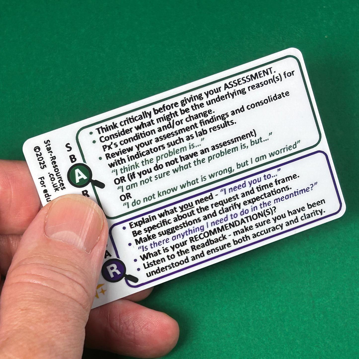 SBAR ID Badge Card | Paramedic Flashcard | Nurse Student FREC