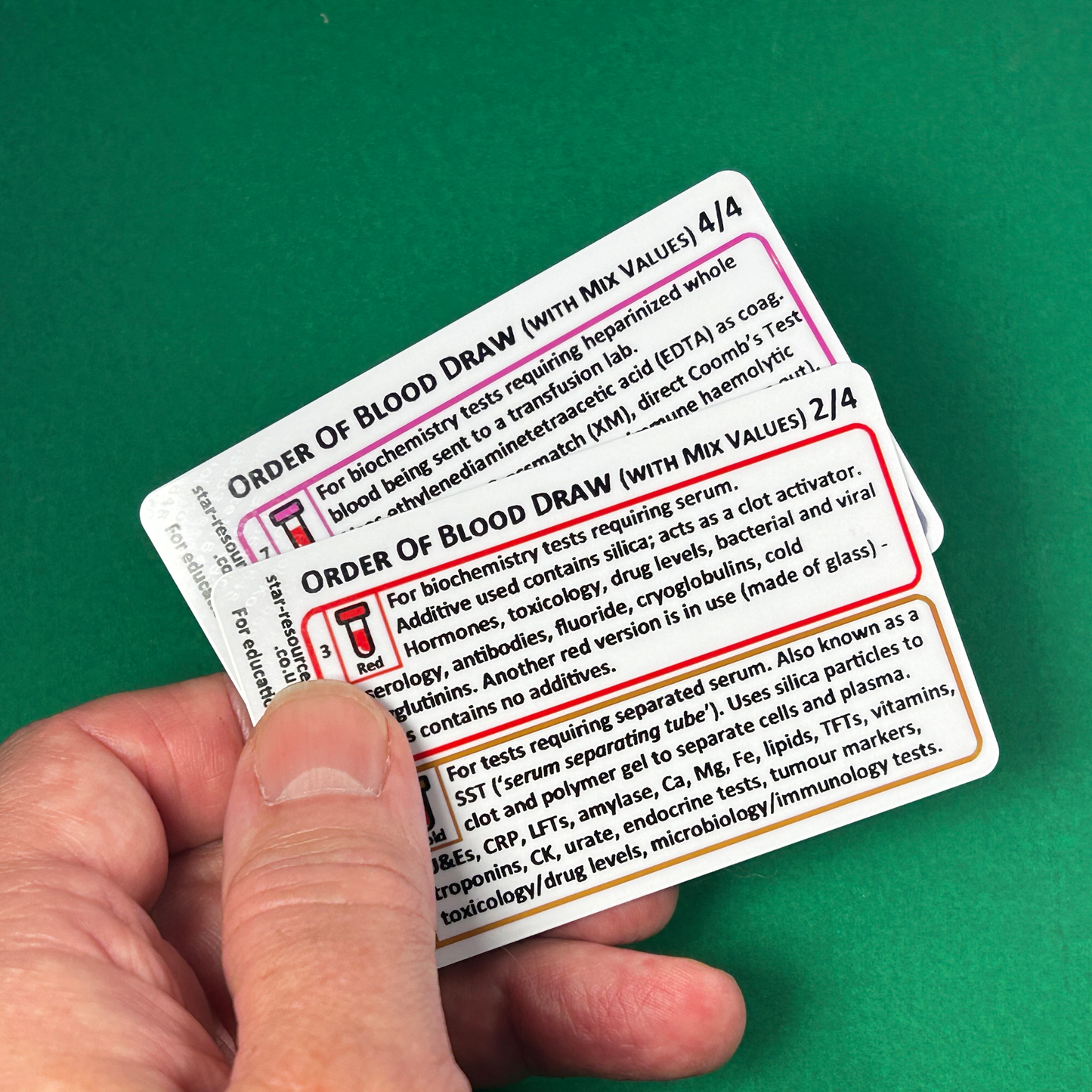 Order of Blood Draw ID Badge Card | Paramedic Flashcard | Nurses Phlebotomist Student