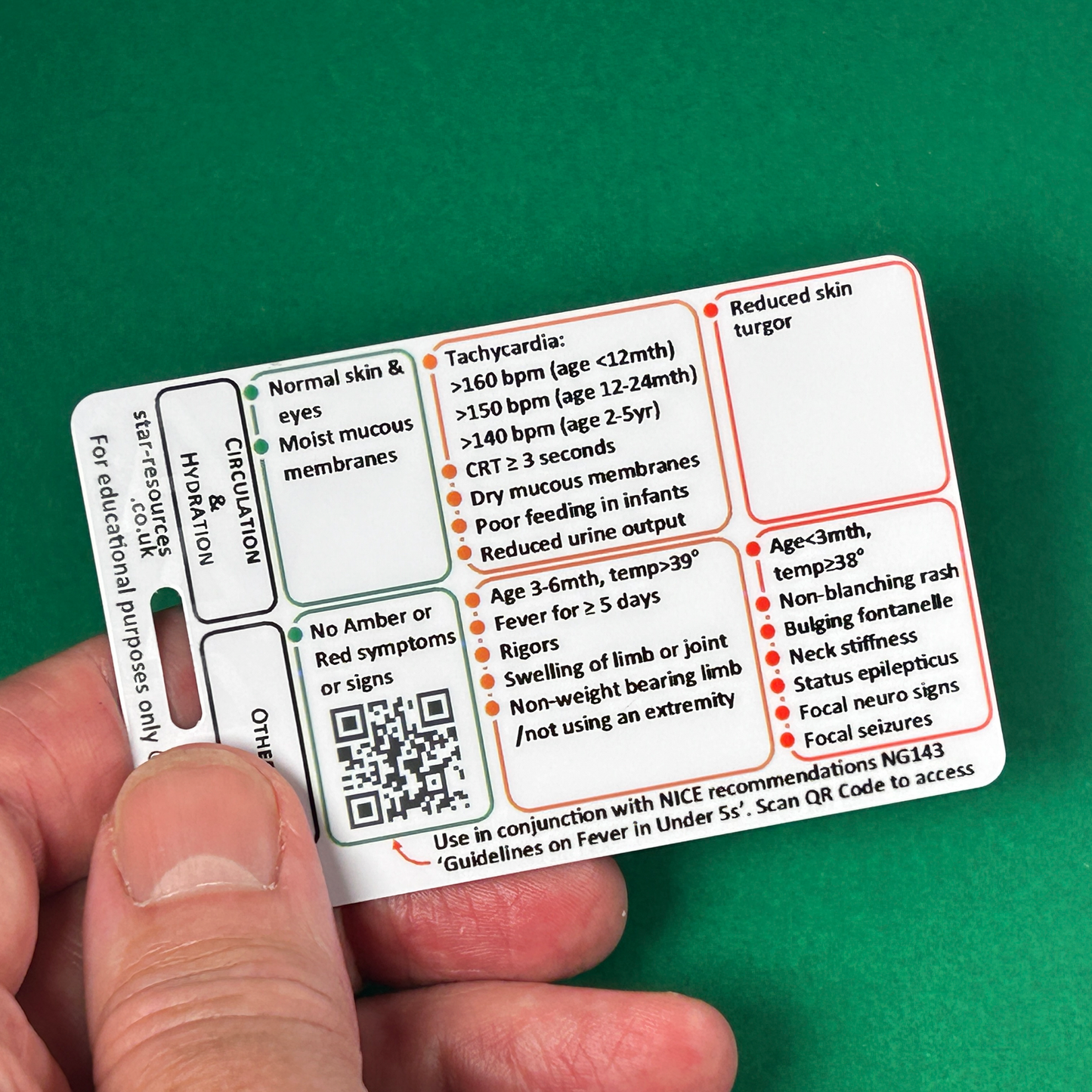 Risk of Serious Illness in Under 5s Paediatric Emergency ID Badge Card Nurse Student Paramedic FREC Ambulance