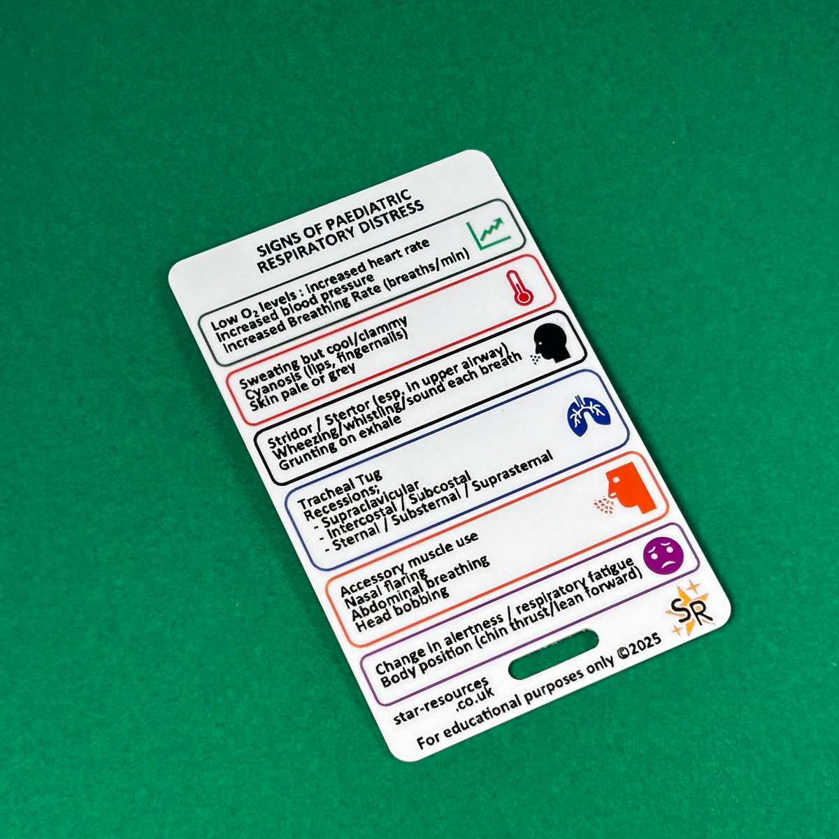 Set 4 - Paediatric Patient Assessment ID Badge Cards Student Nurses, Paramedic, Ambulance