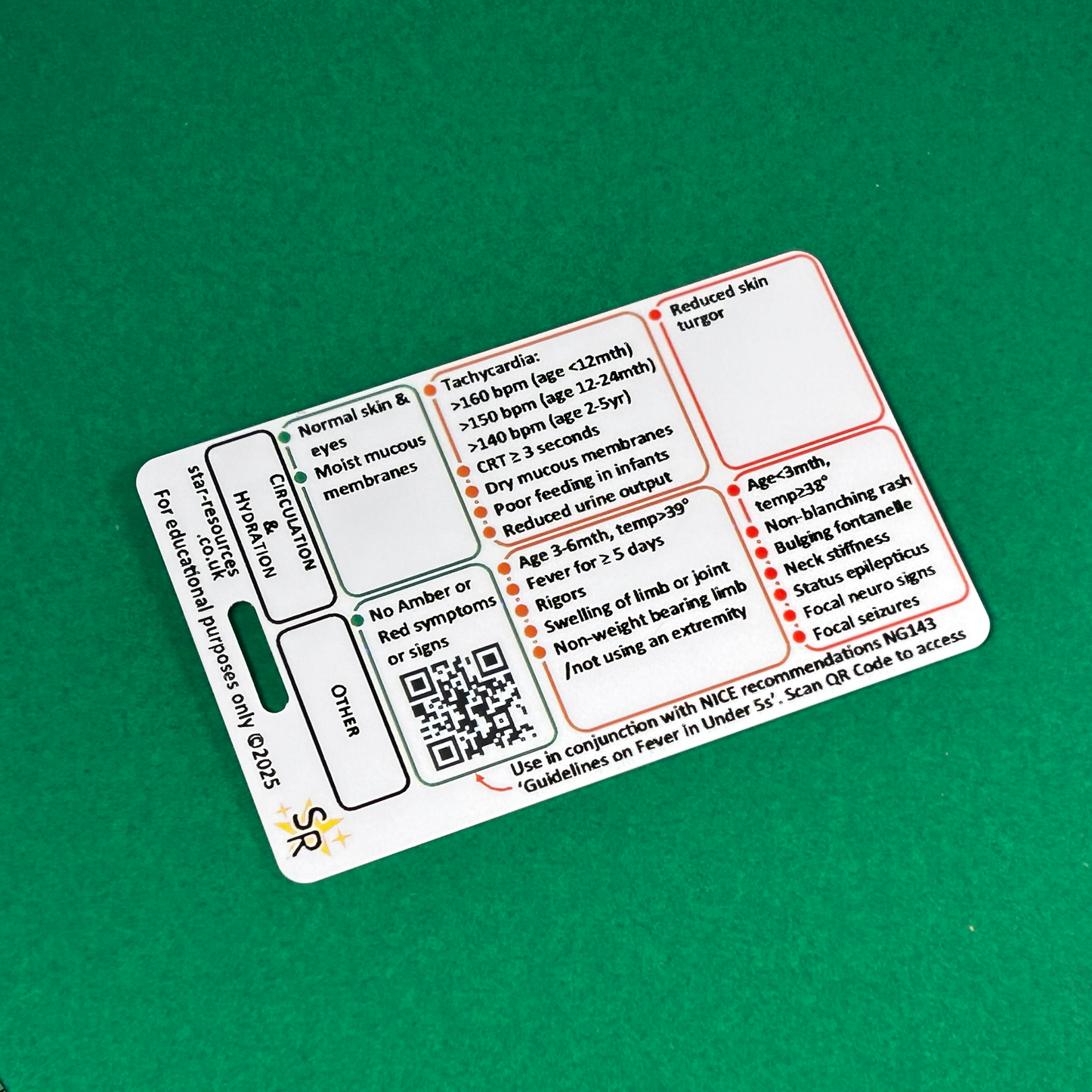 Risk of Serious Illness in Under 5s Paediatric Emergency ID Badge Card Nurse Student Paramedic FREC Ambulance