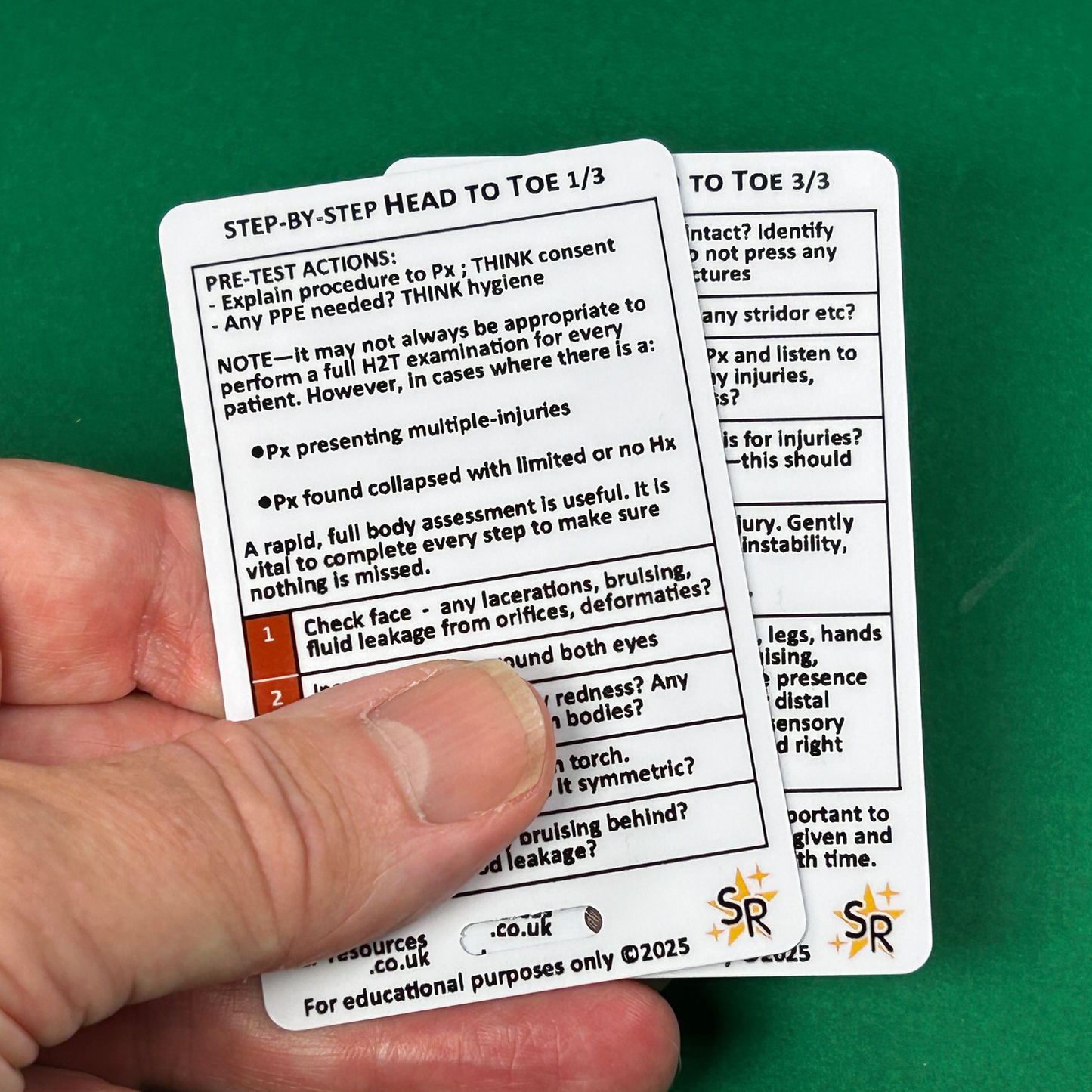 Secondary Survey Step-By-Step ID Badge Card | Pocket Paramedic Flashcard | Assessment Aid for Paramedics and Students