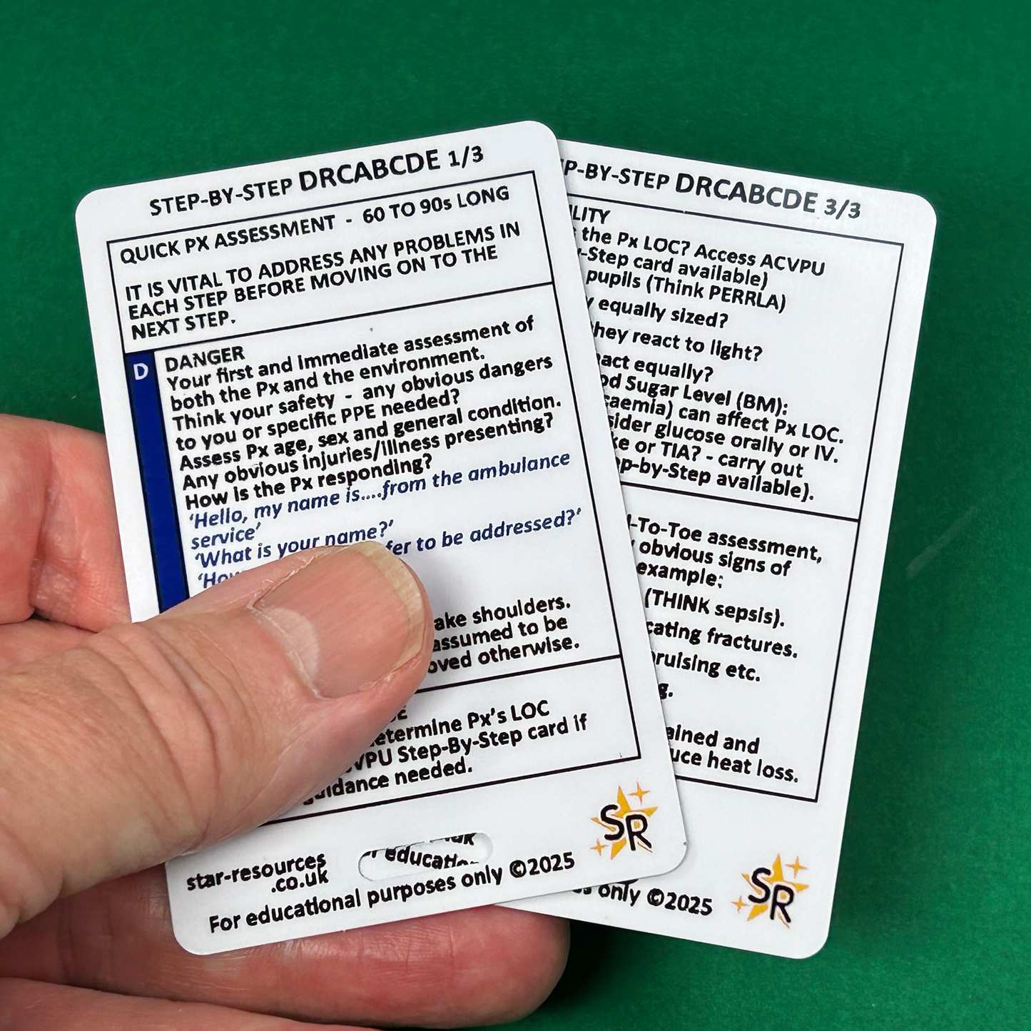 DRCABCDE Assessment Step-By-Step ID Badge Card | Pocket Paramedic Flashcard | Assessment Aid for Paramedics and Students