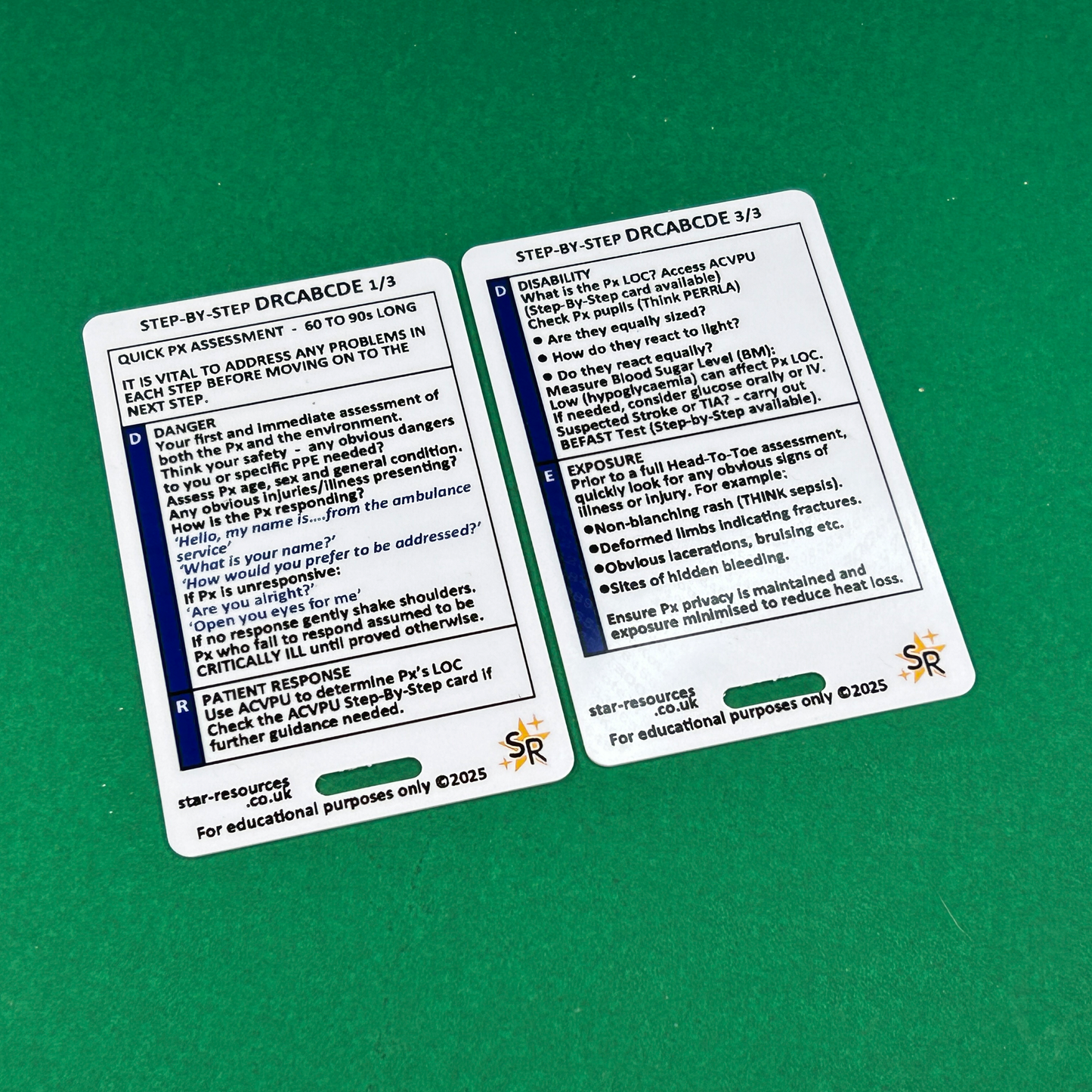 DRCABCDE Assessment Step-By-Step ID Badge Card | Pocket Paramedic Flashcard | Assessment Aid for Paramedics and Students
