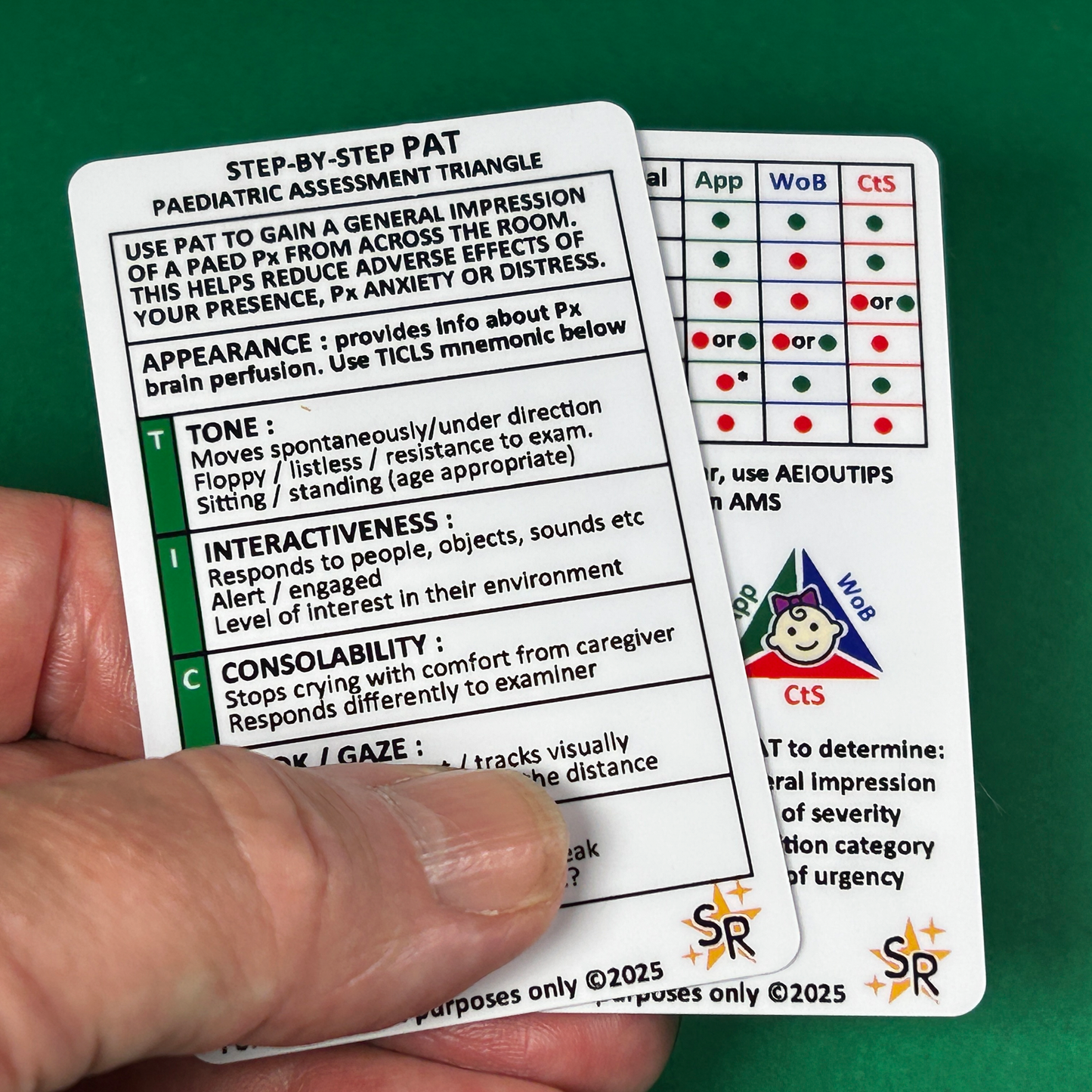 Paediatric Assessment Triangle - PAT - ID Badge Flash Card Student Paramedics Ambulance