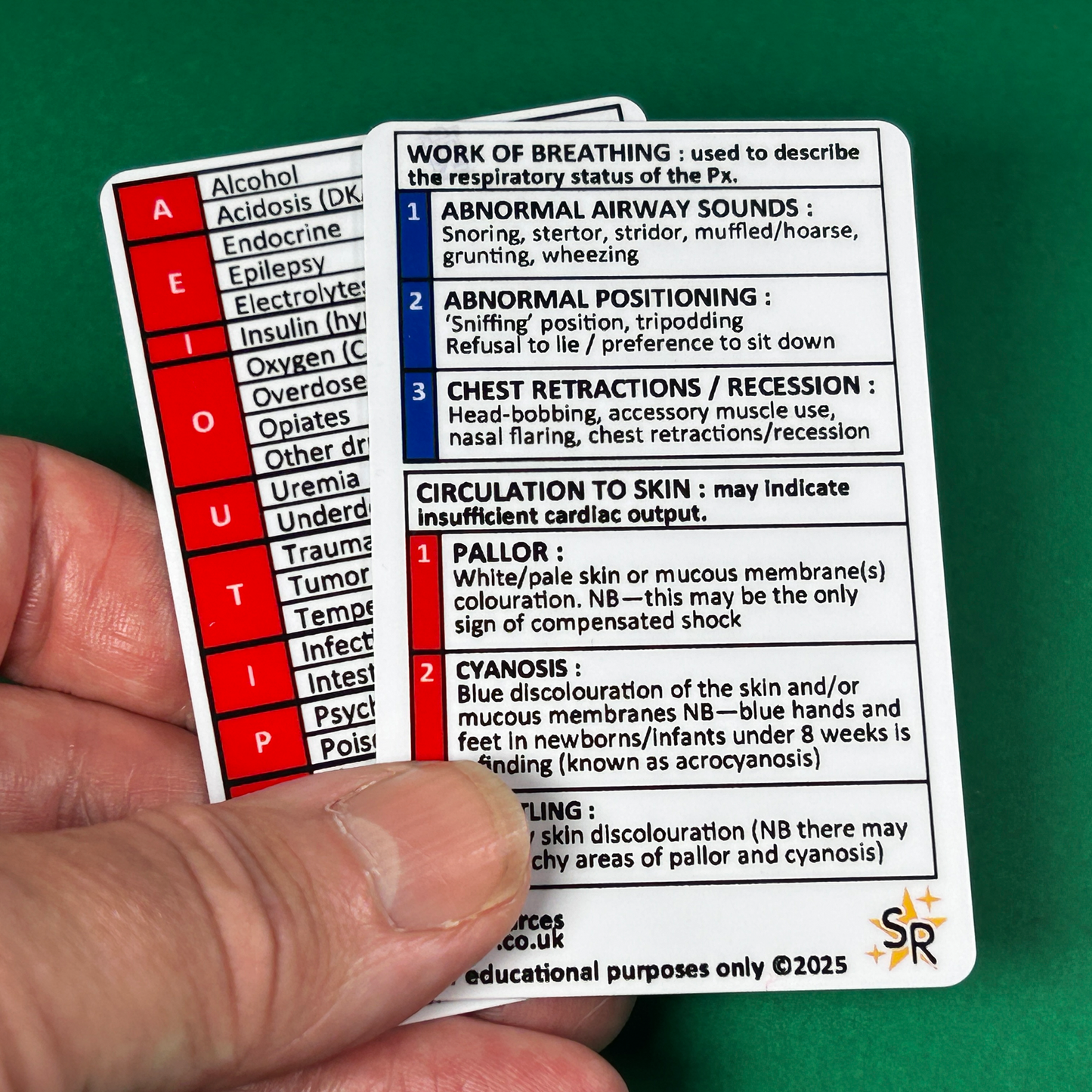 Paediatric Assessment Triangle - PAT - ID Badge Flash Card Student Paramedics Ambulance