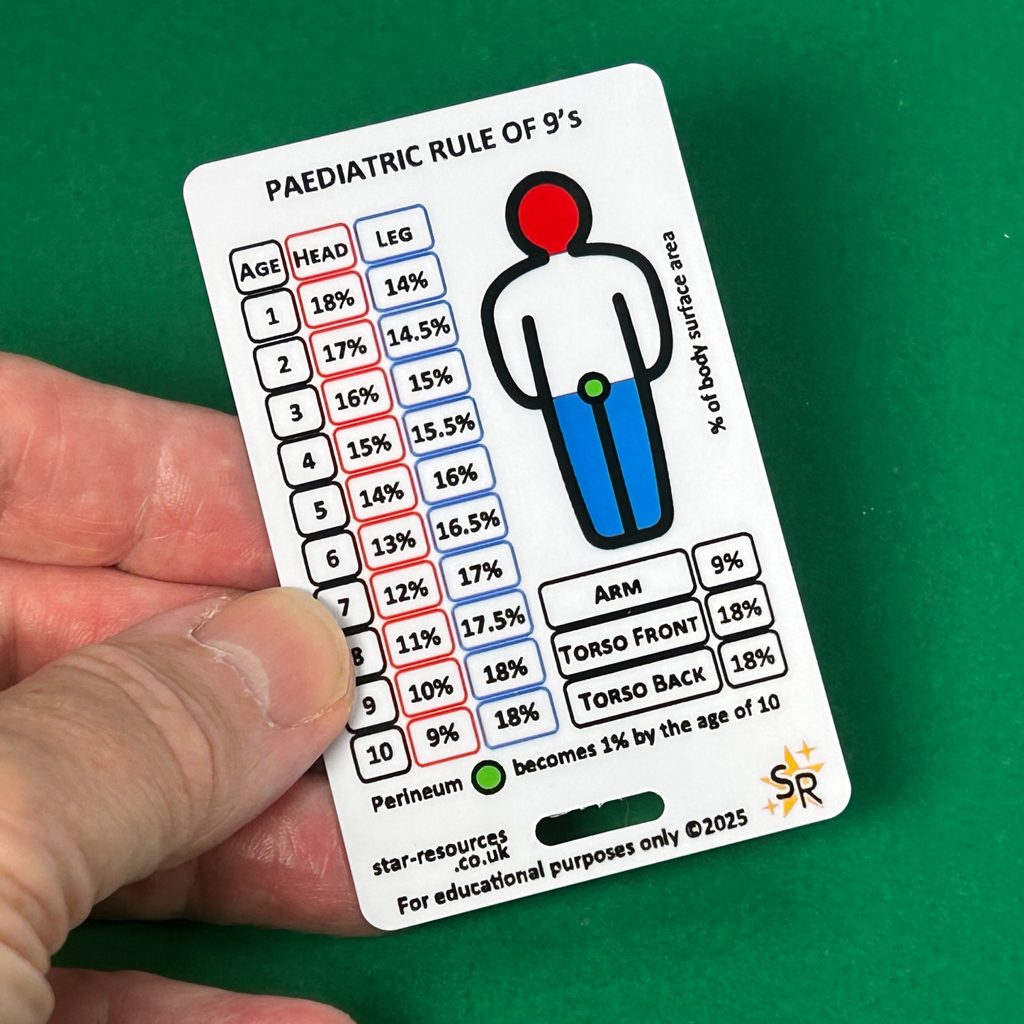 Rule of Nine Burns ID Badge Card Student Nurse Paramedics Ambulance