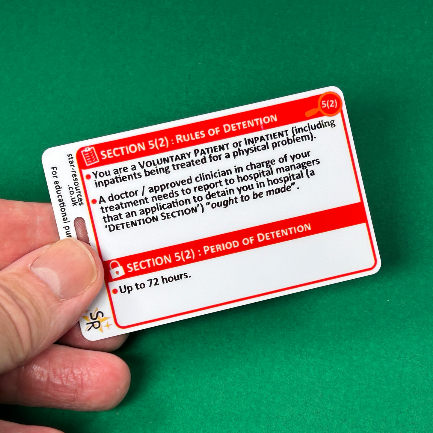 Sectioning under MHA 1983 Flash ID Badge Cards Nurse Student Mental Health