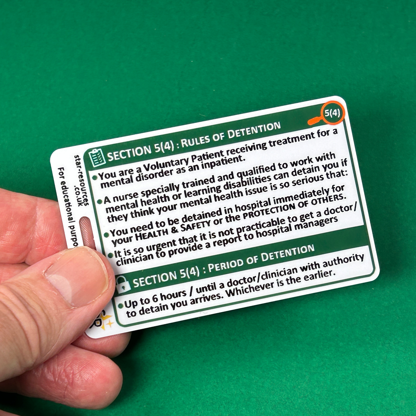 Sectioning under MHA 1983 Flash ID Badge Cards Nurse Student Mental Health