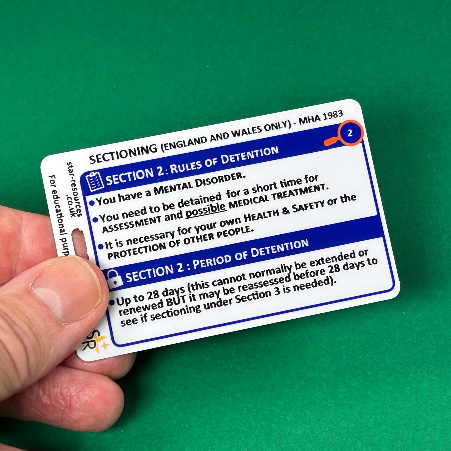 Sectioning under MHA 1983 Flash ID Badge Cards Nurse Student Mental Health