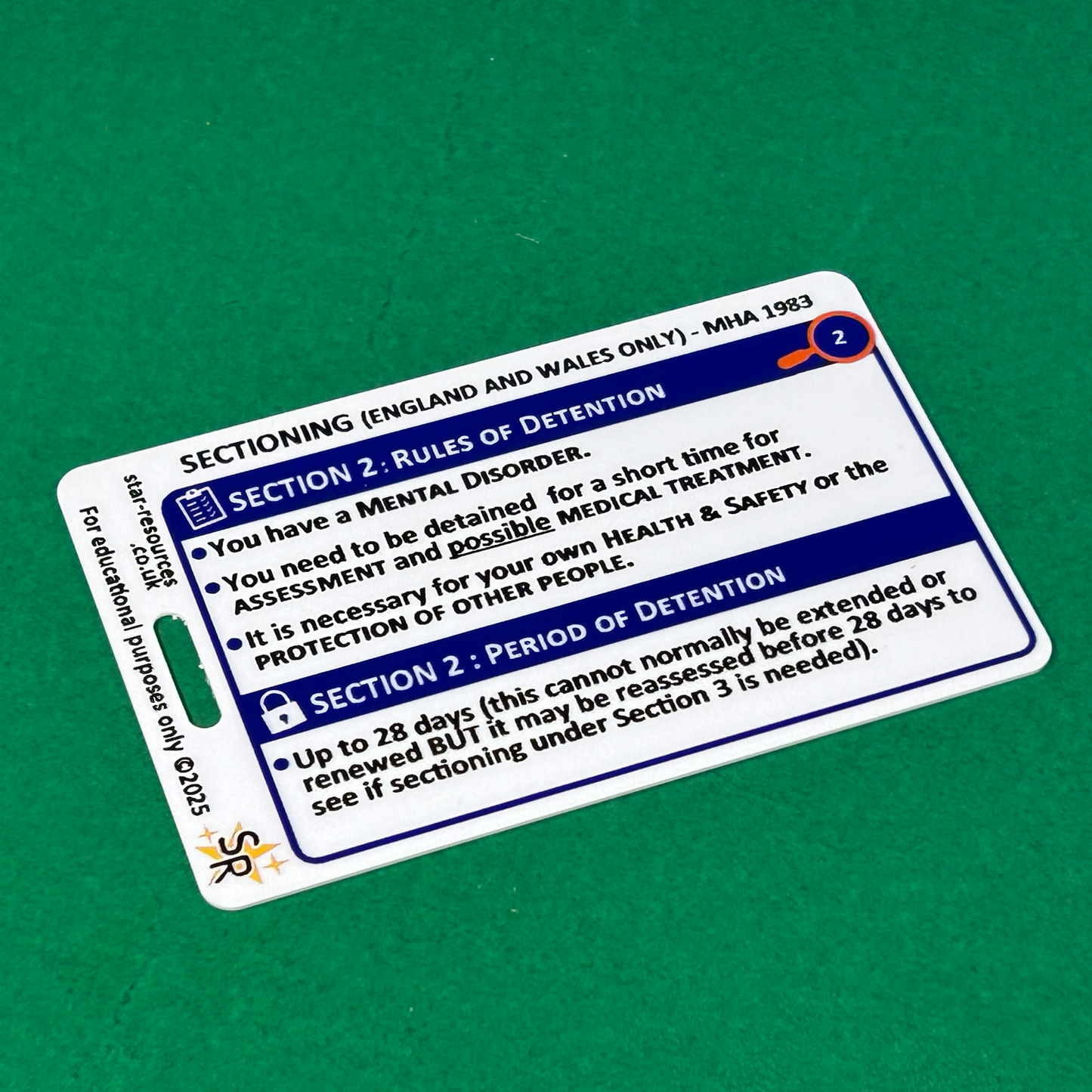 Sectioning under MHA 1983 Flash ID Badge Cards Nurse Student Mental Health