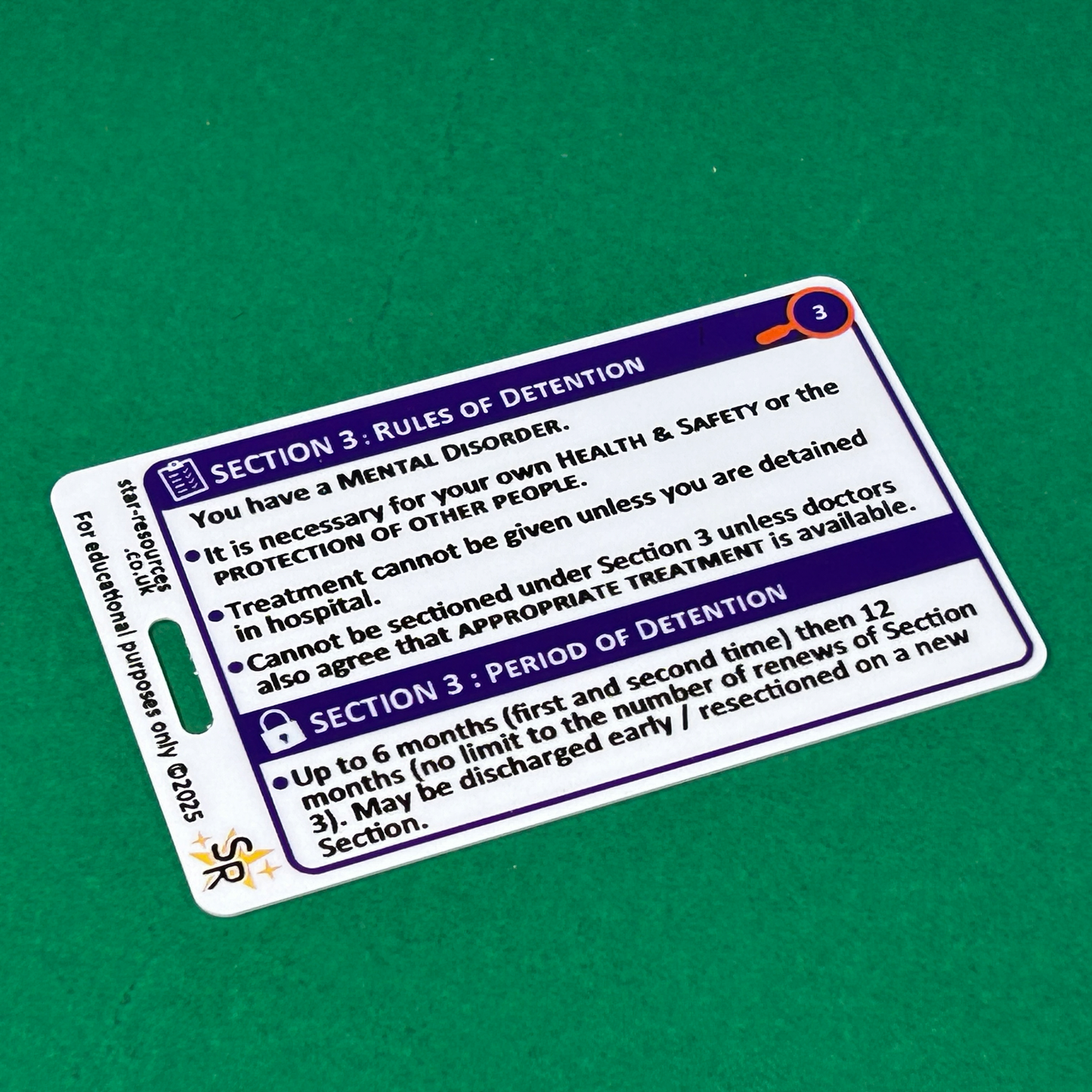 Sectioning under MHA 1983 Flash ID Badge Cards Nurse Student Mental Health