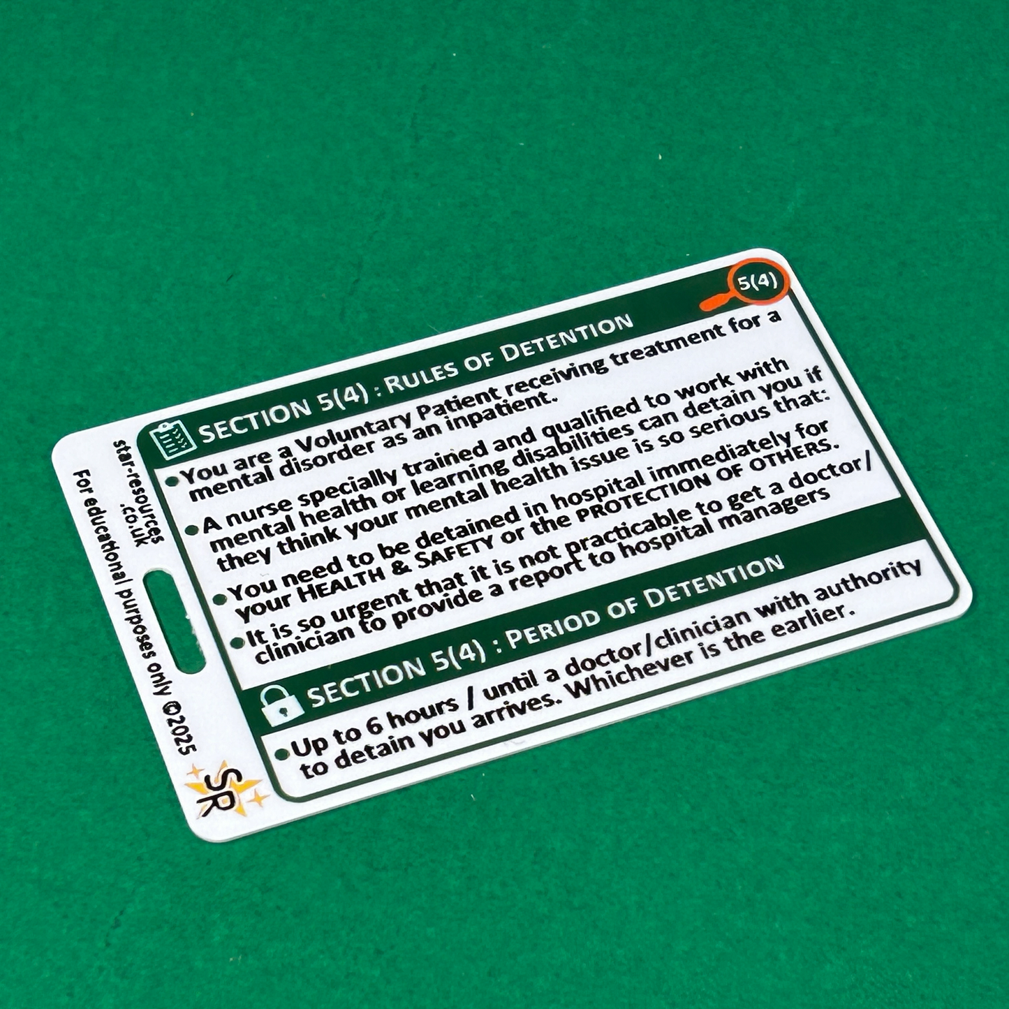 Sectioning under MHA 1983 Flash ID Badge Cards Nurse Student Mental Health