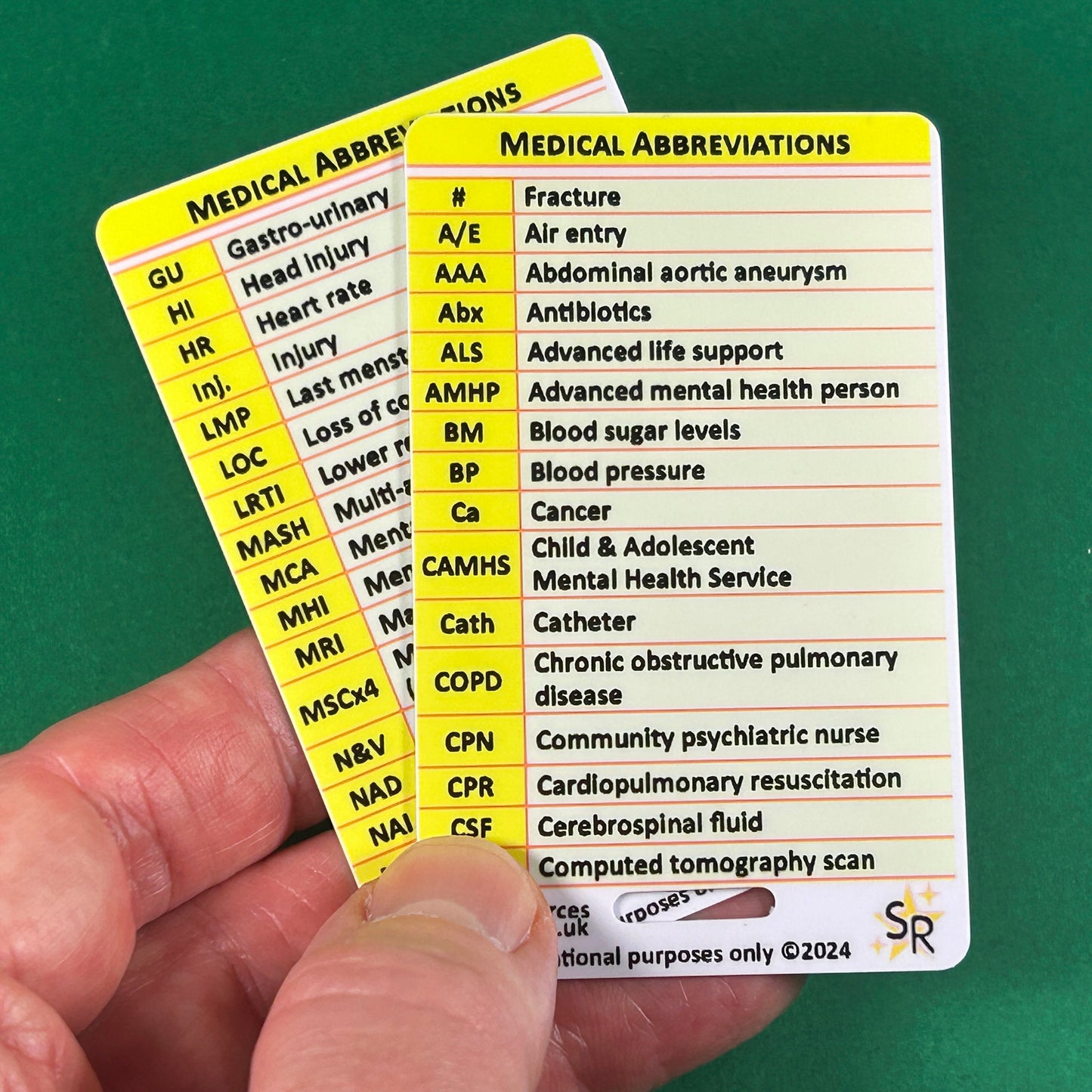 Medical Abbreviations ID Badge CardS Nurse Student Paramedic FREC Ambulance