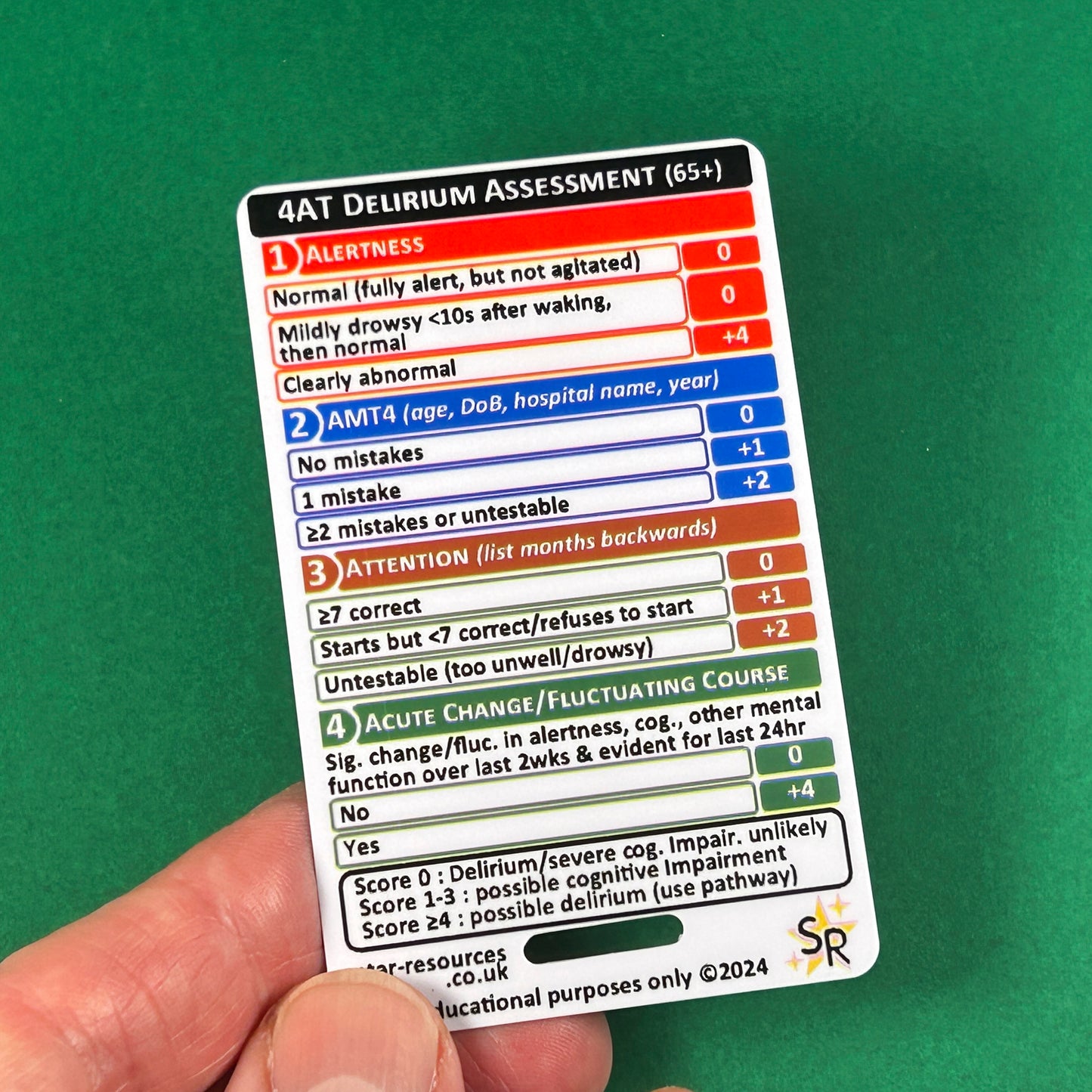 4AT Delirium ATMS ID Badge Card - Pocket Paramedic Flashcard | Pocket Assessment Guide