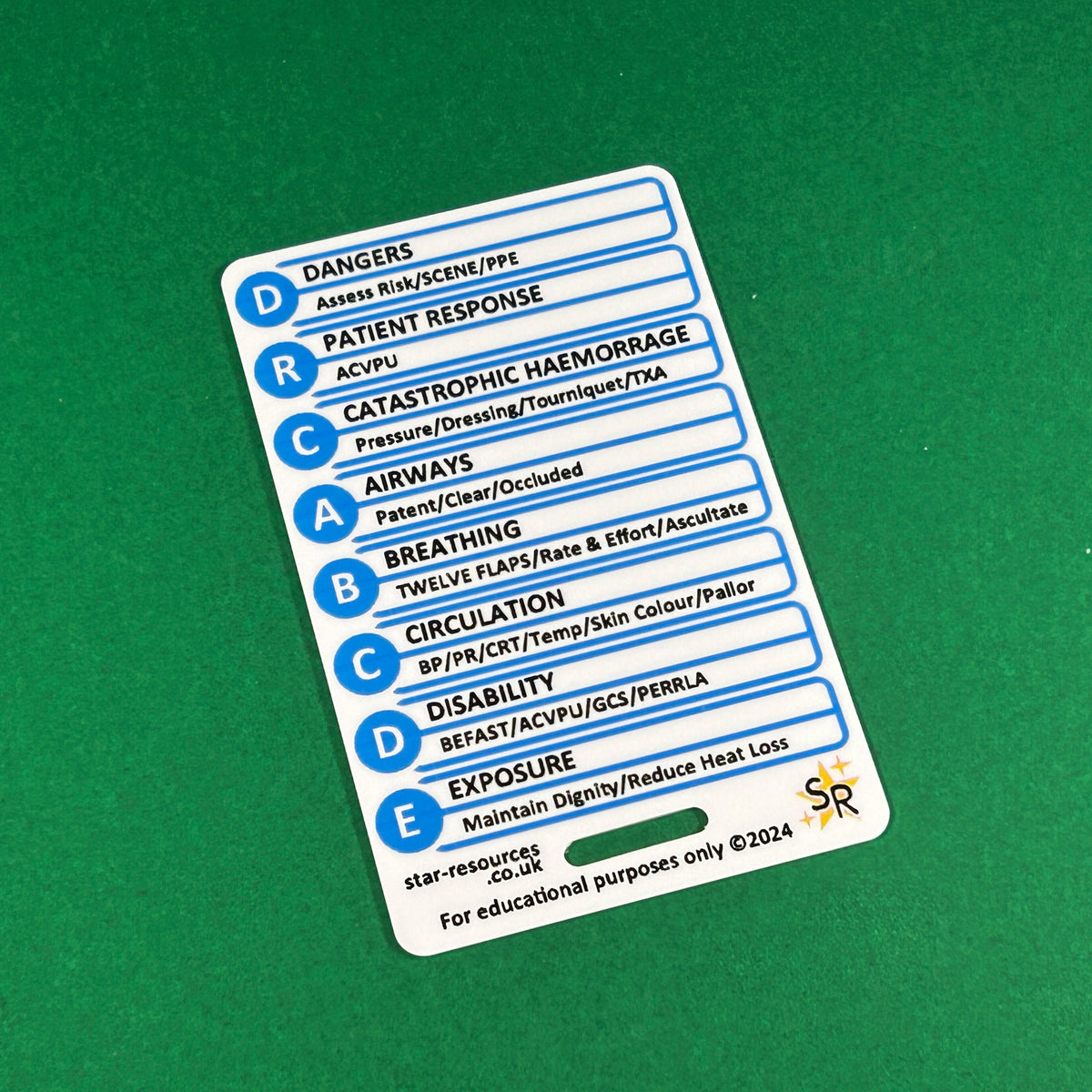 Drcabcde ASHICE and DRCABCDE ID Badge Card | Paramedic Flashcard | Student Ambu ...