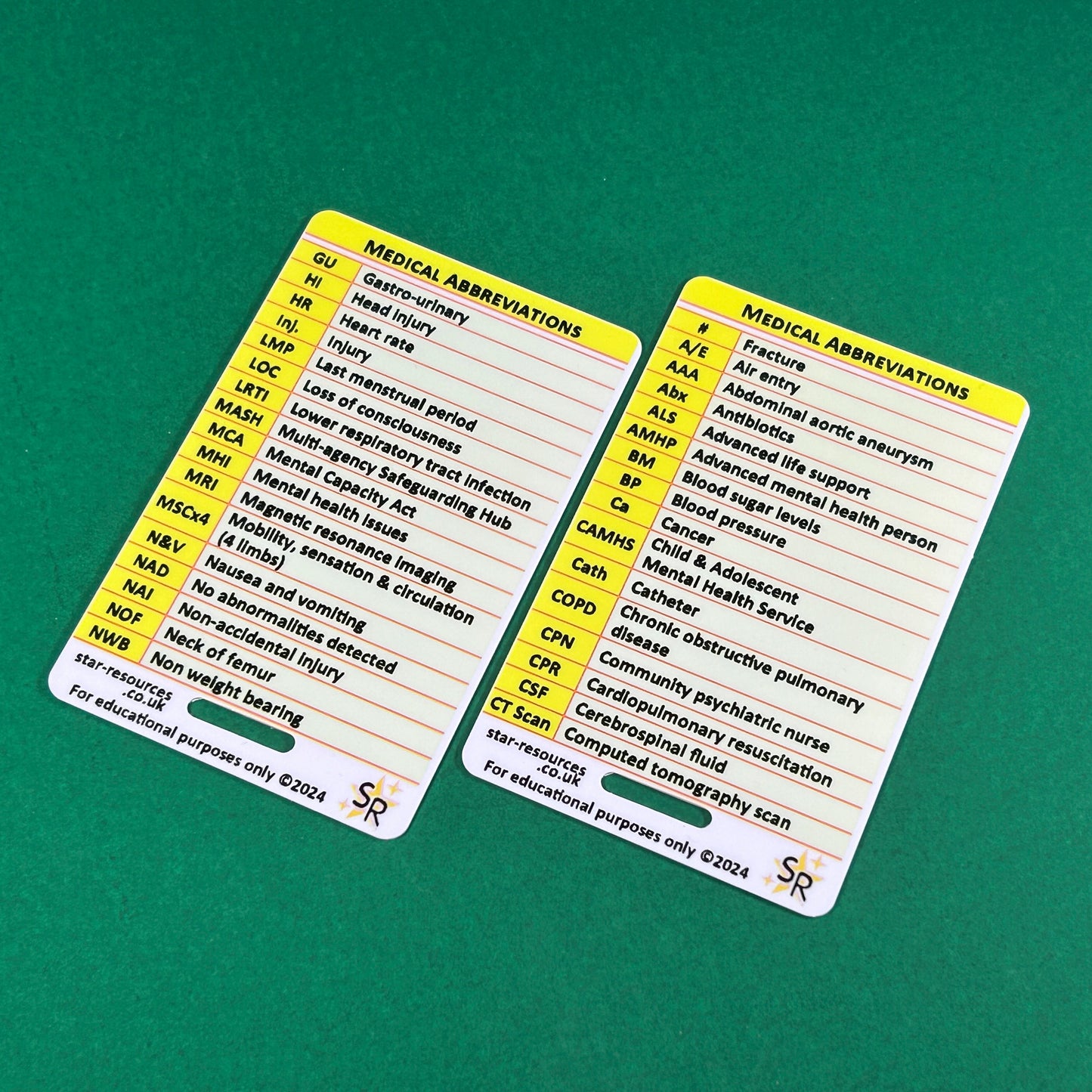 Medical Abbreviations ID Badge CardS Nurse Student Paramedic FREC Ambulance