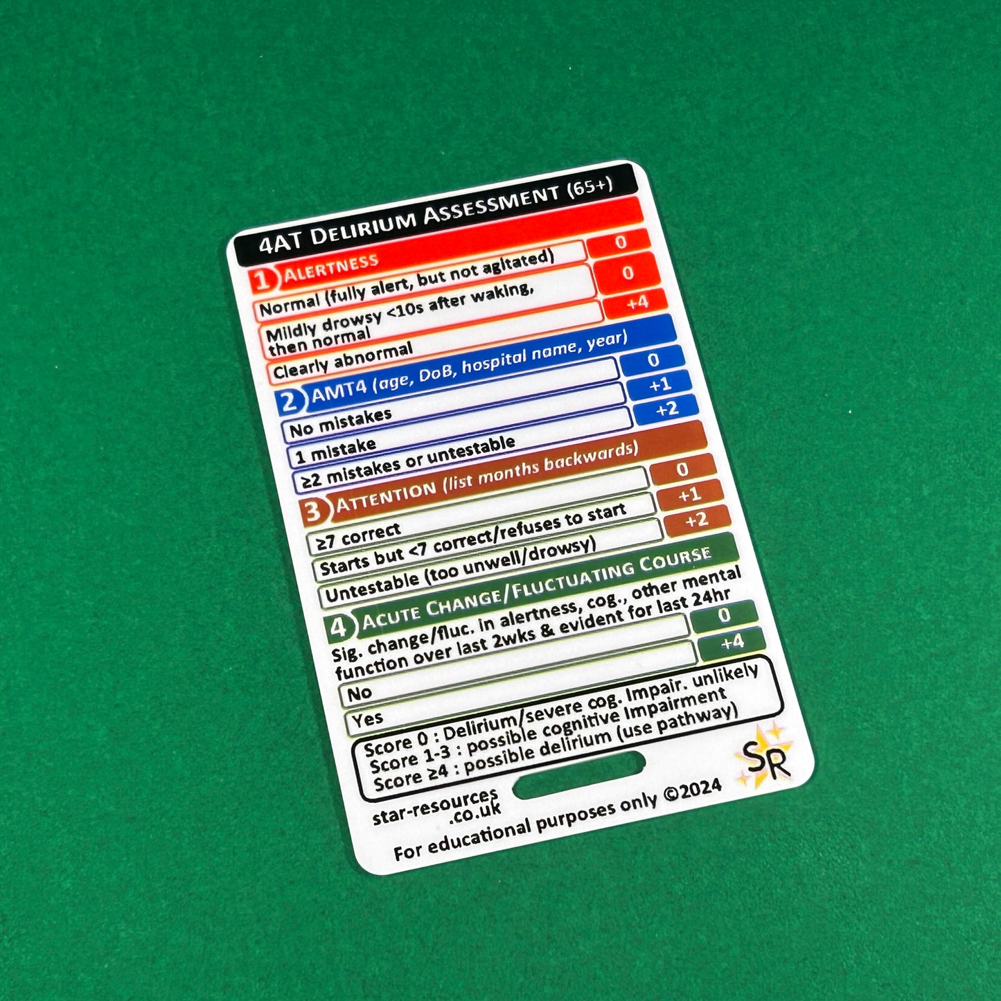 4AT Delirium ATMS ID Badge Card - Pocket Paramedic Flashcard | Pocket Assessment Guide