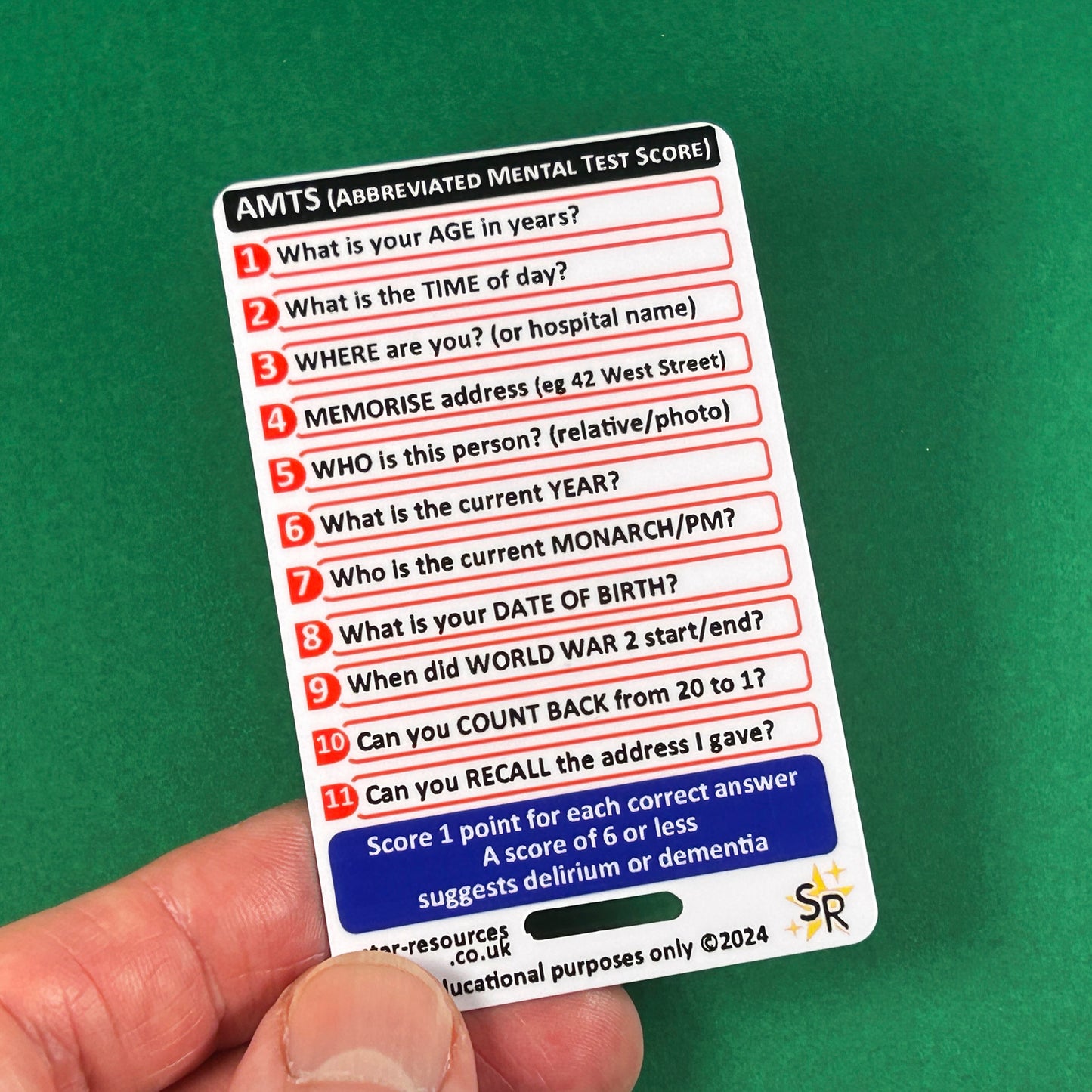4AT Delirium ATMS ID Badge Card - Pocket Paramedic Flashcard | Pocket ...