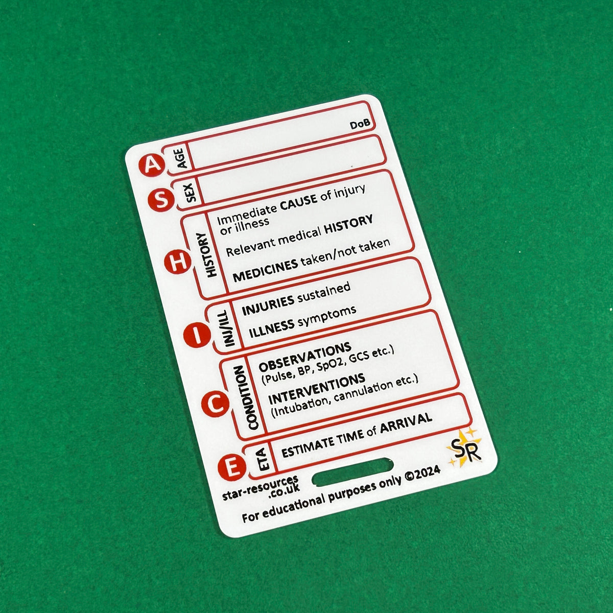 Drcabcde ASHICE and DRCABCDE ID Badge Card | Paramedic Flashcard | Student Ambu ...