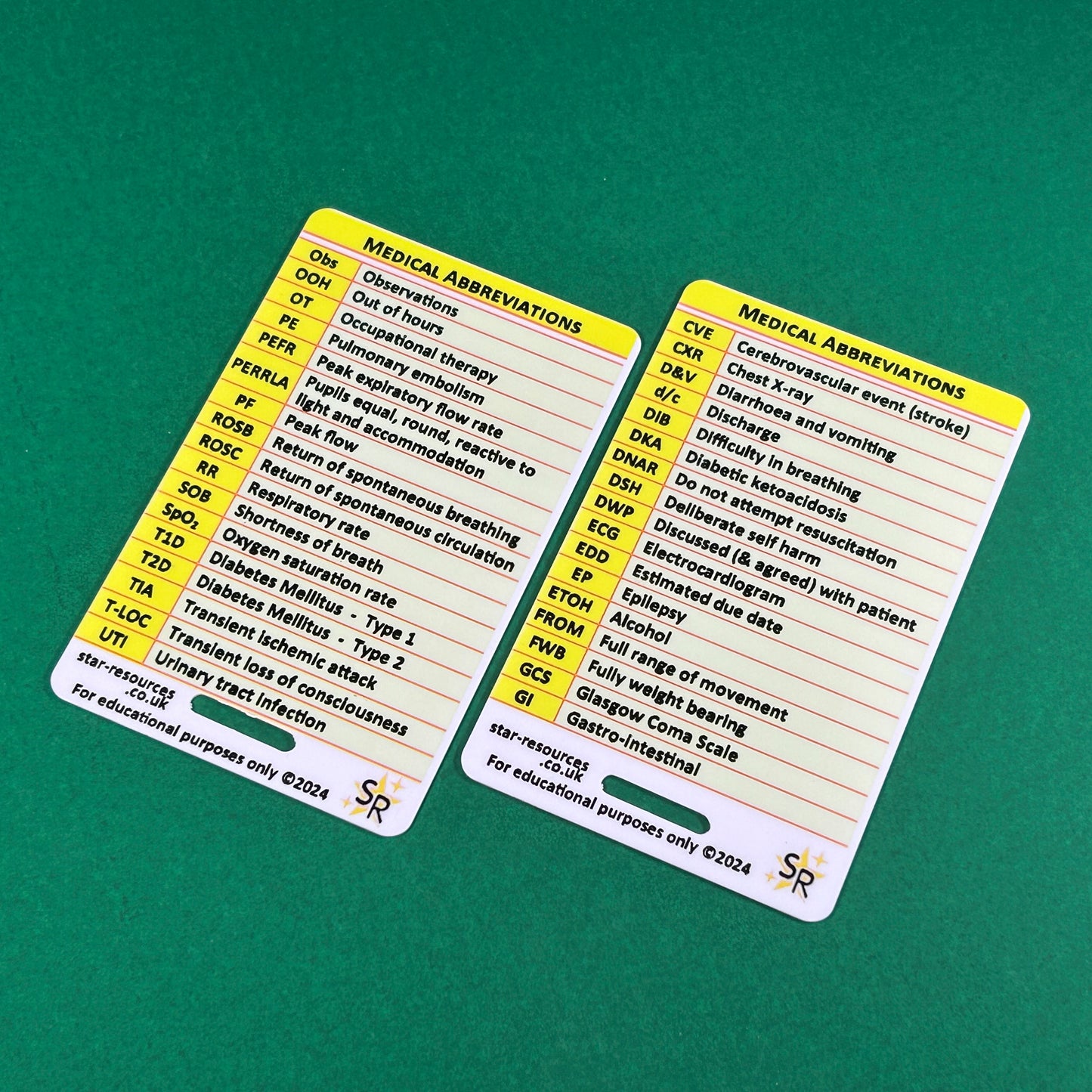 Medical Abbreviations ID Badge CardS Nurse Student Paramedic FREC Ambulance