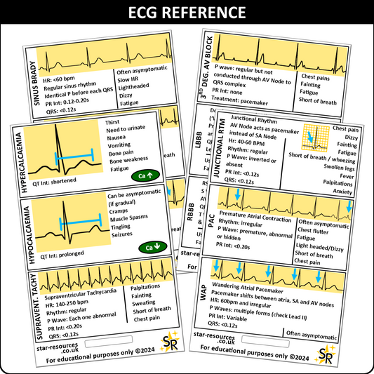 ECG Reference ID Badge Cards - Student Paramedics Ambulance