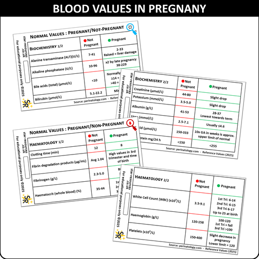 Normal Blood Values in Pregnant / Non-Pregnant Women ID Badge Card Nurse Student Paramedic Midwife