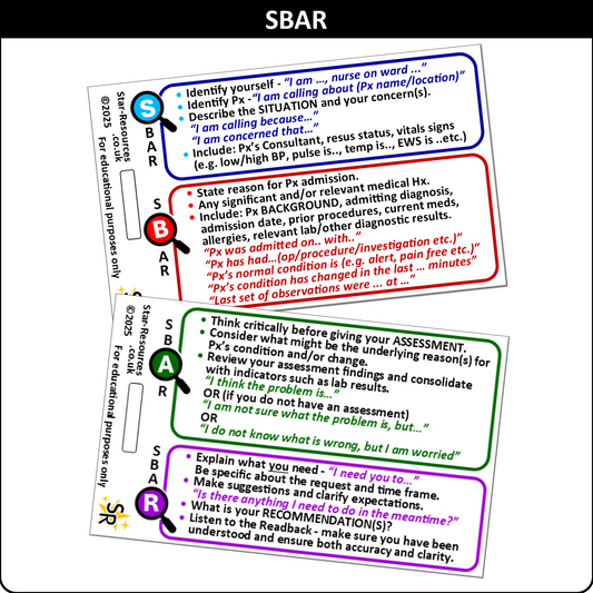 SBAR ID Badge Card | Paramedic Flashcard | Nurse Student FREC
