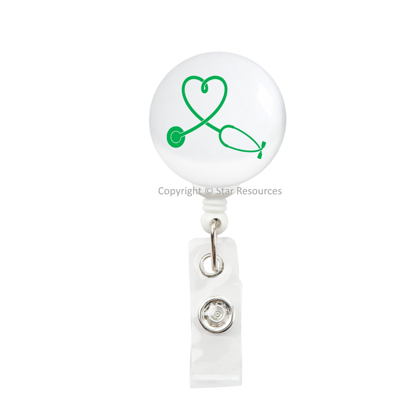 Green Stethoscope ID Badge Reel