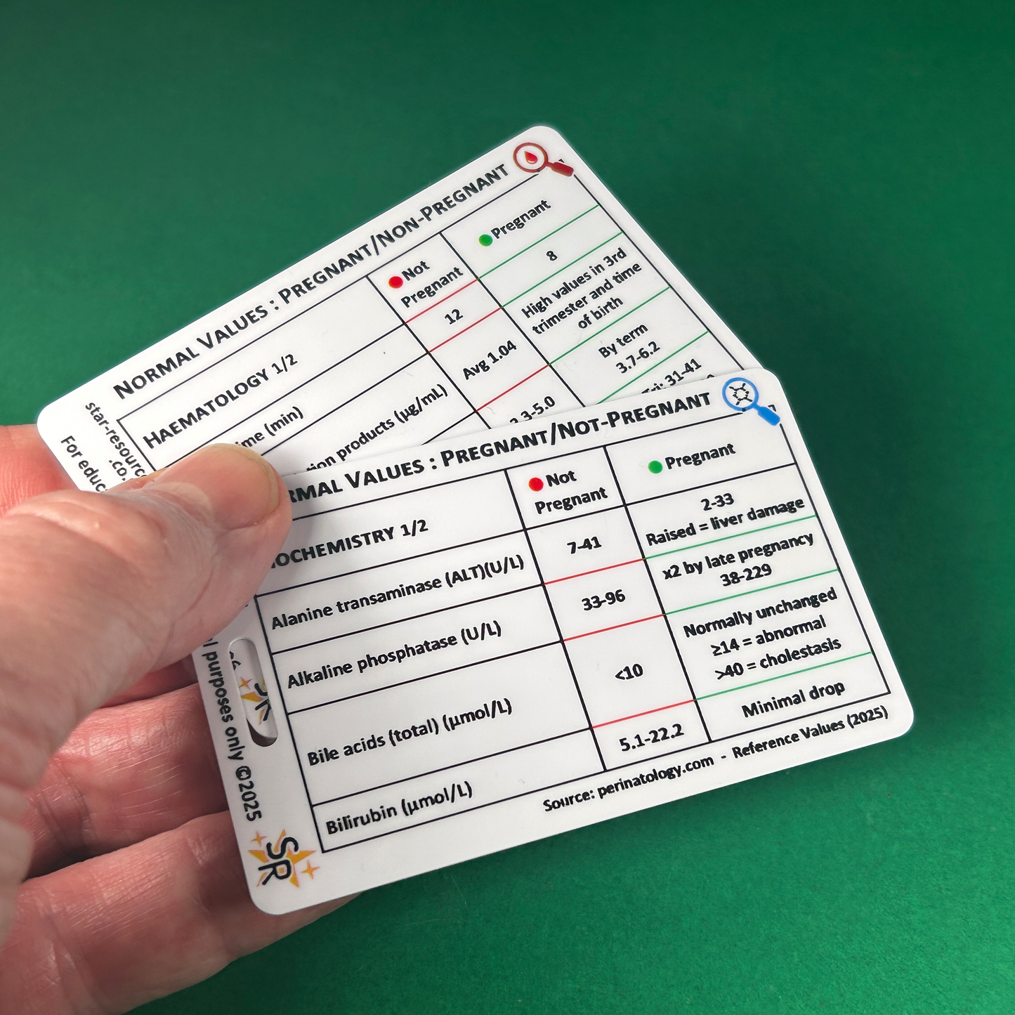Normal Blood Values in Pregnant / Non-Pregnant Women ID Badge Card Nurse Student Paramedic Midwife