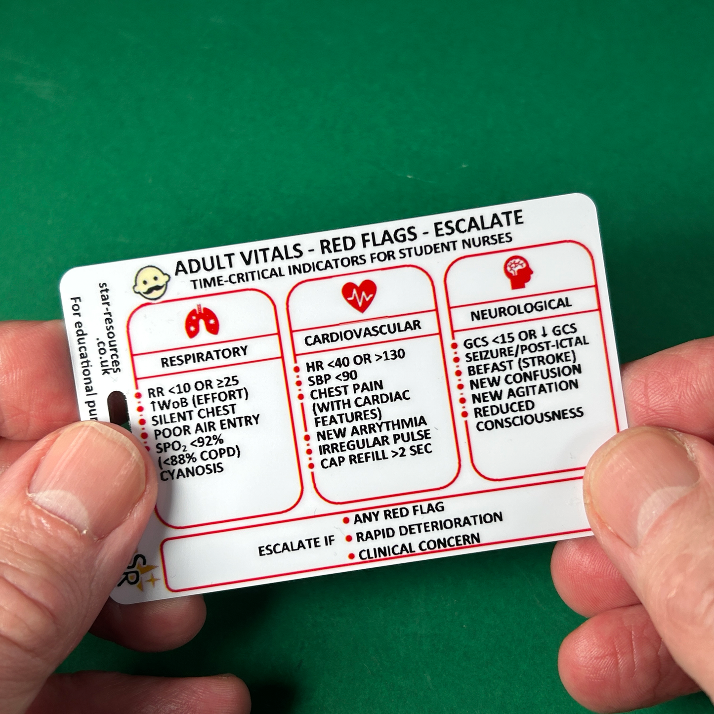 Student Nurse Red Flags Card ABCDE Deterioration SBAR Nursing ID Badge