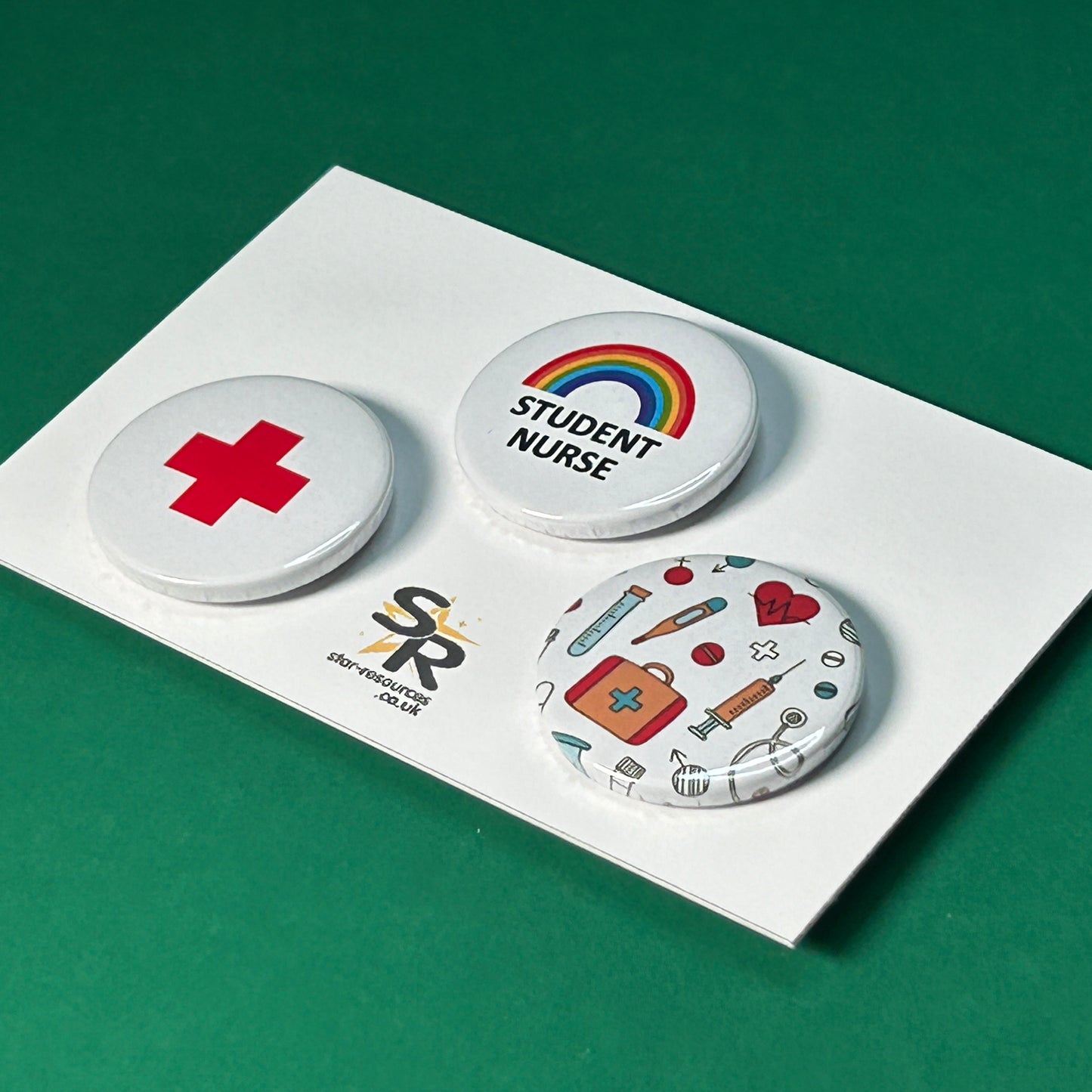 Mini Badge Pack Student Nurse Bold Rainbow Uniform 25mm