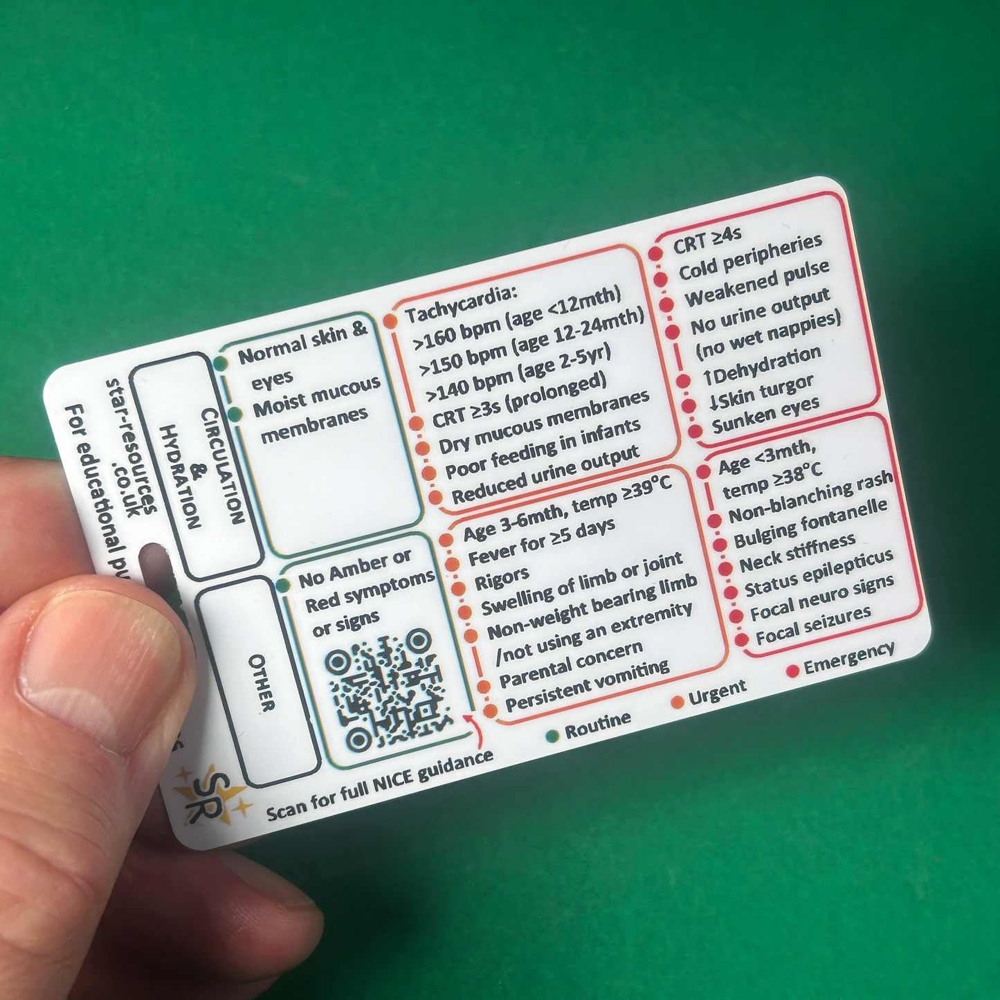 Risk of Serious Illness in Under 5s Paediatric Emergency ID Badge Card Nurse Student Paramedic FREC Ambulance