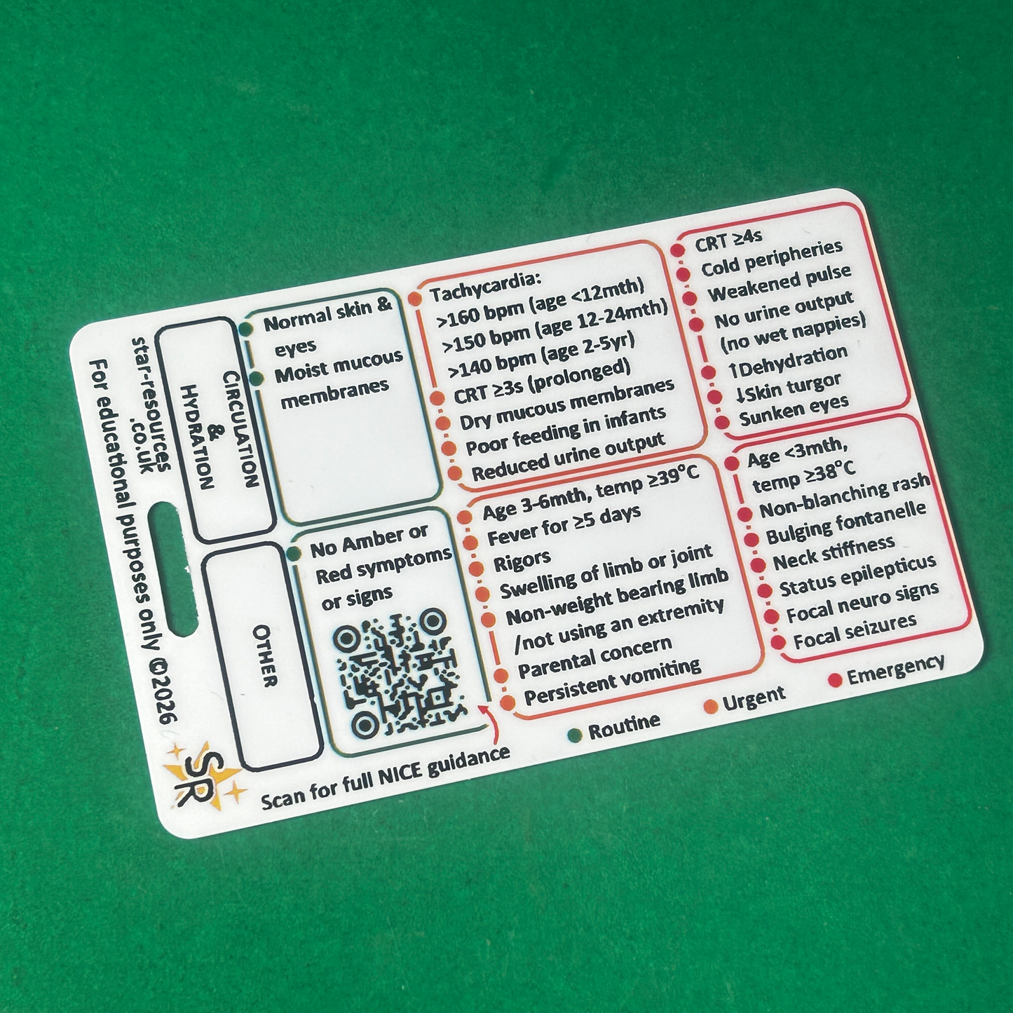 Set 4 - Paediatric  Patient Assessment ID Badge Cards Student Nurses, Paramedic, Ambulance