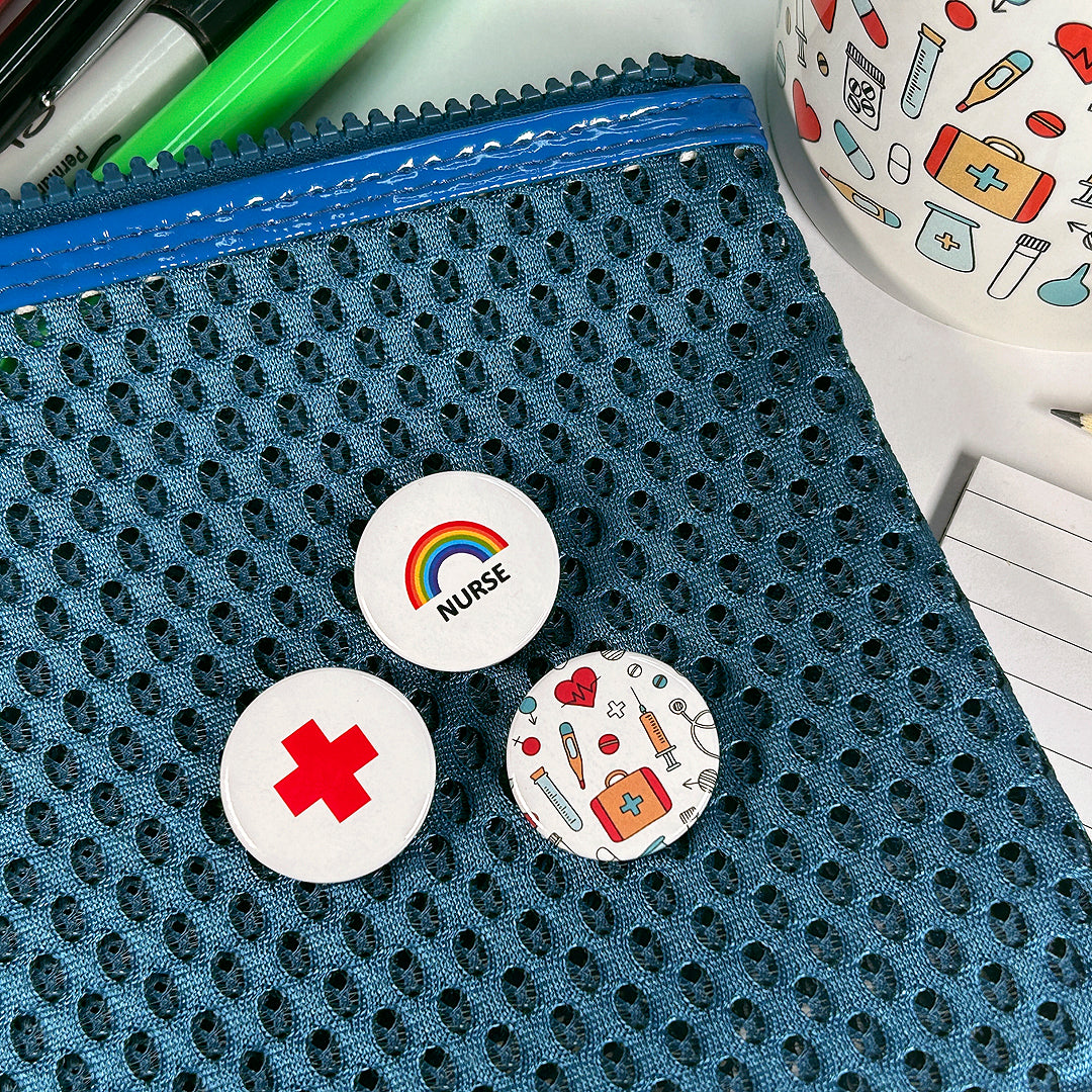 Mini Badge Pack Nurse Bold Rainbow Uniform 25mm