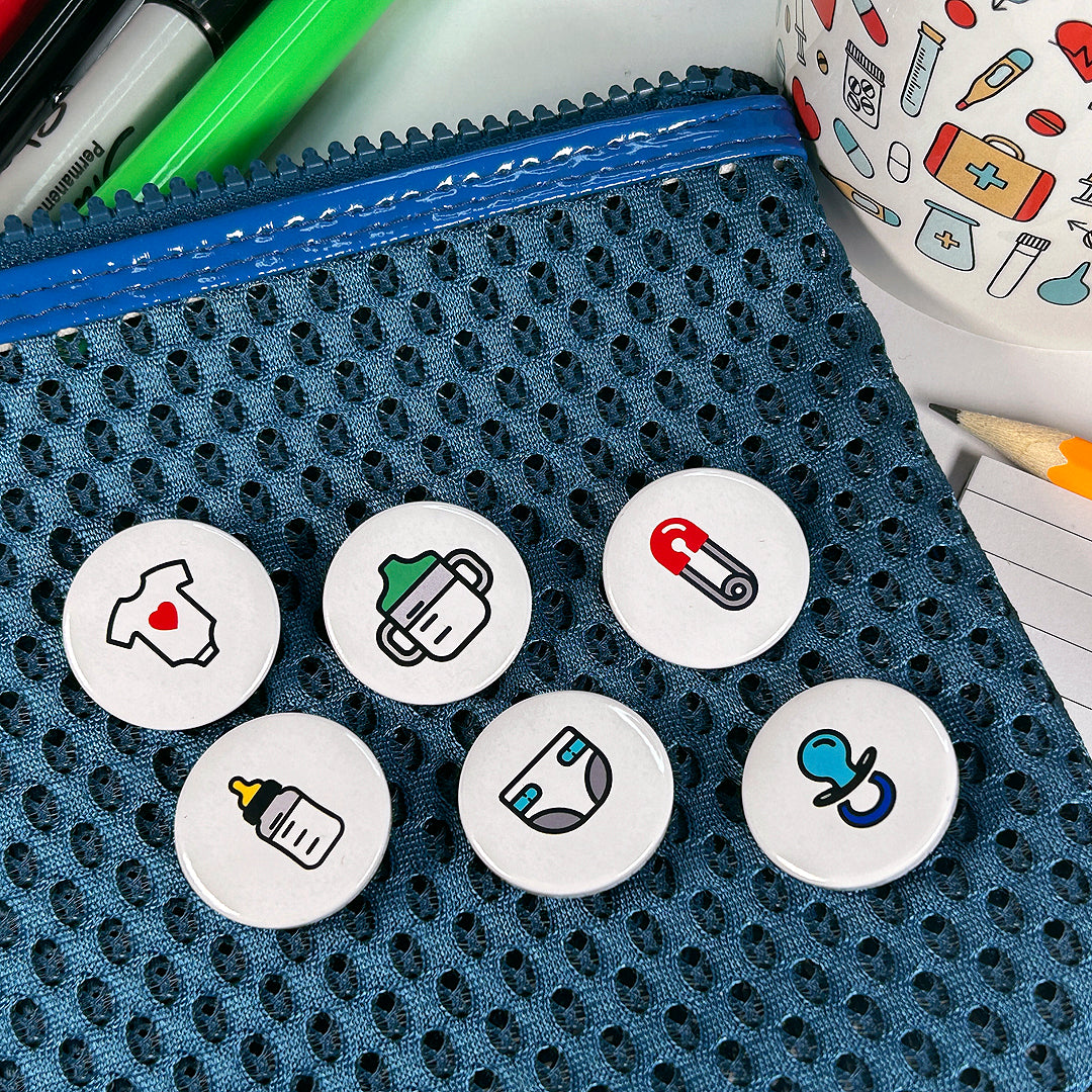 Mini Badge Pack Midwife and Maternity Icons - Set 3