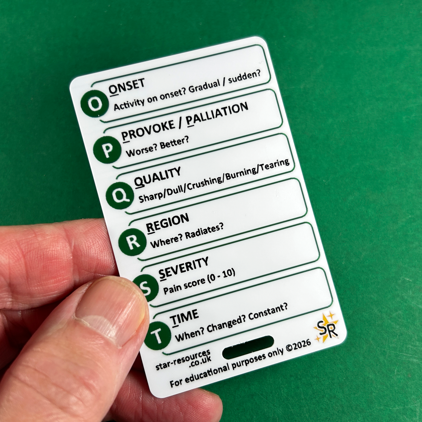 OPQRST and SOCRATES ID Badge Card | Paramedic Flashcard | Nurse Student