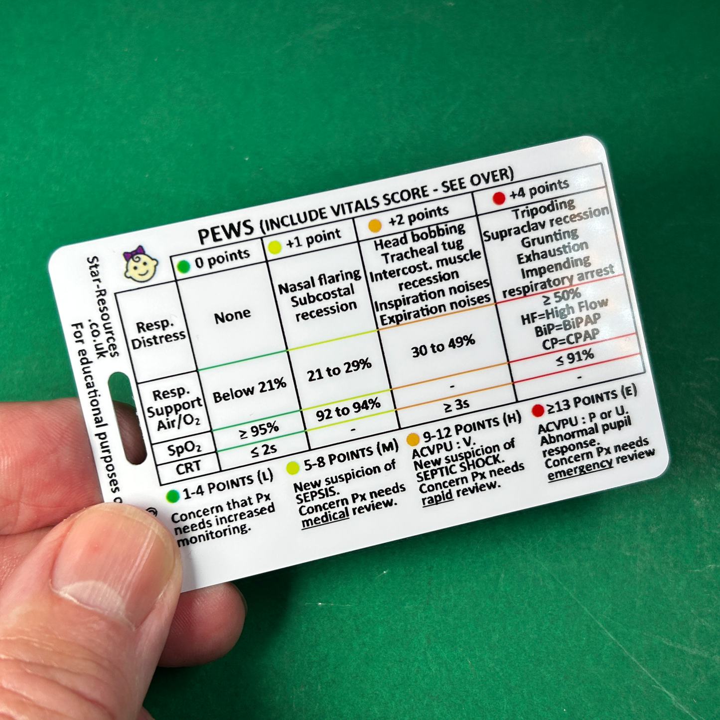 PEWS ID Badge Card | Paramedic Flashcard | Ambulance Medic Student Paediatrics