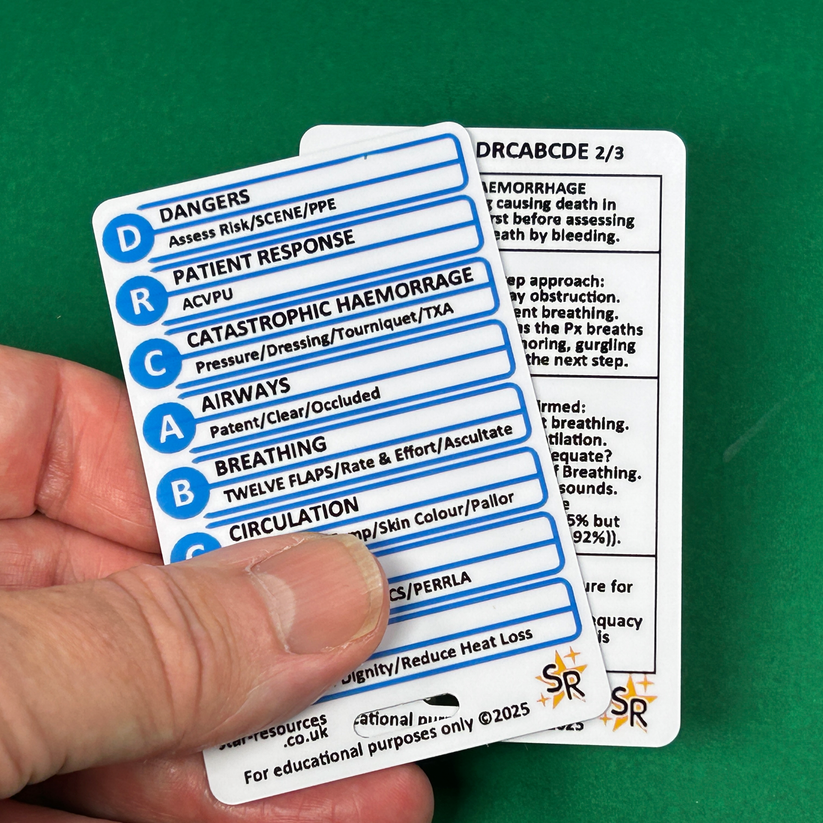 Drcabcde DRCABCDE Assessment Step-By-Step ID Badge Card | Pocket Paramedic Flas ...