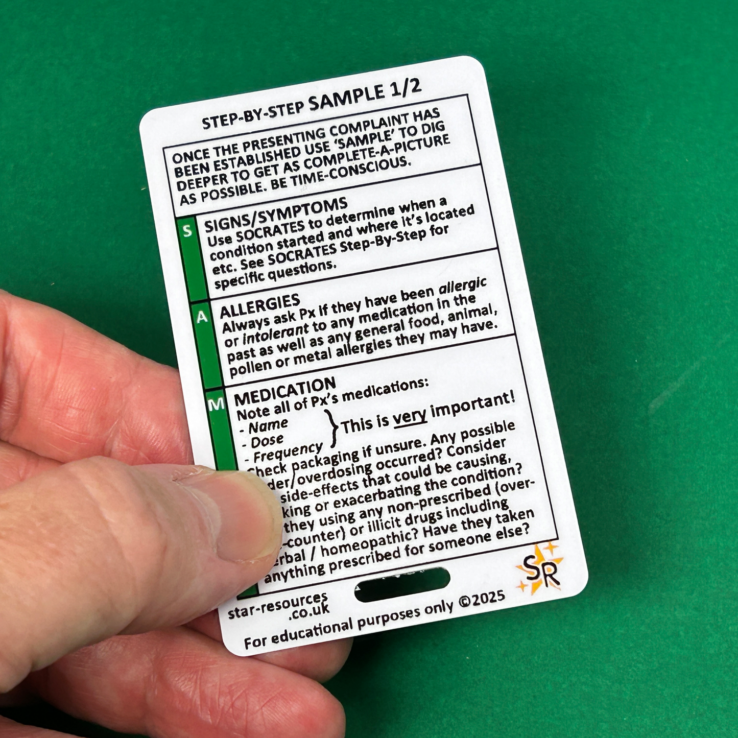 Student Paramedic Card Set 4