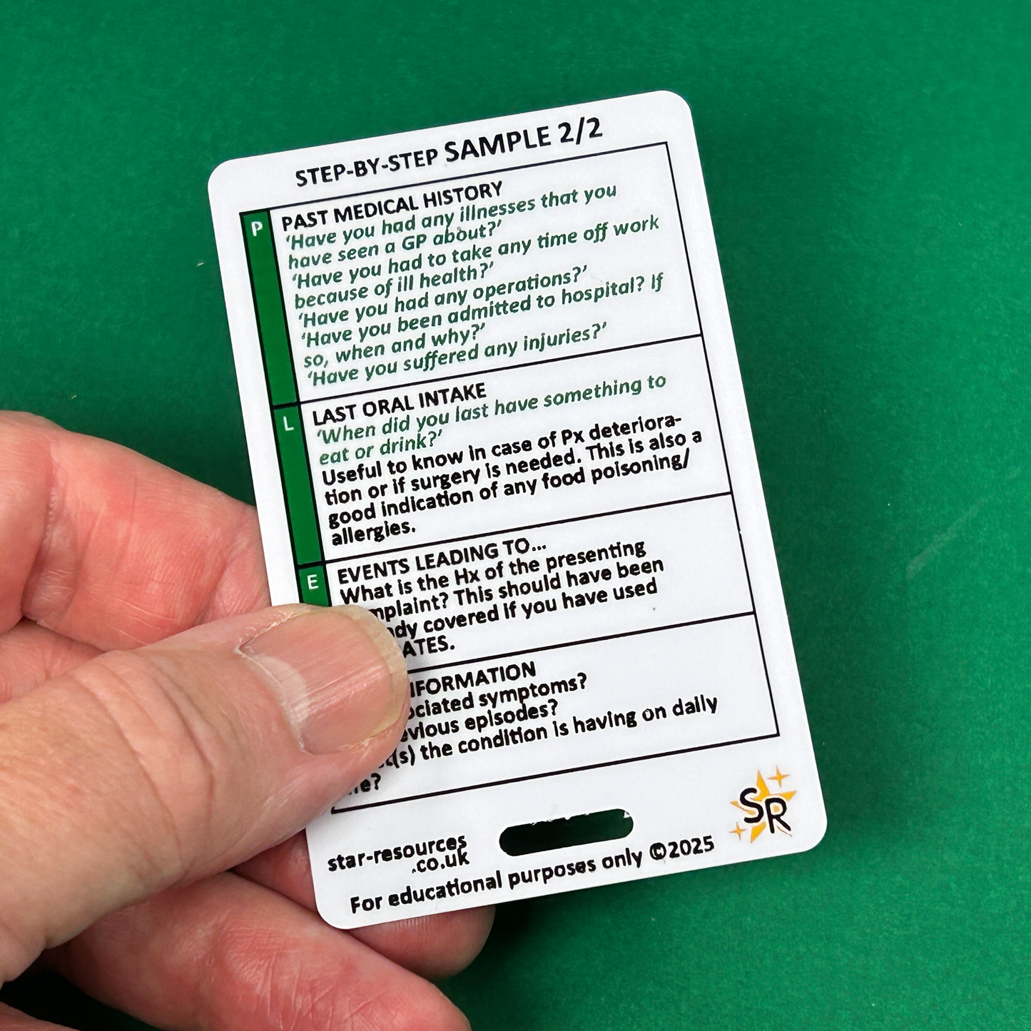 Student Paramedic Card Set 4