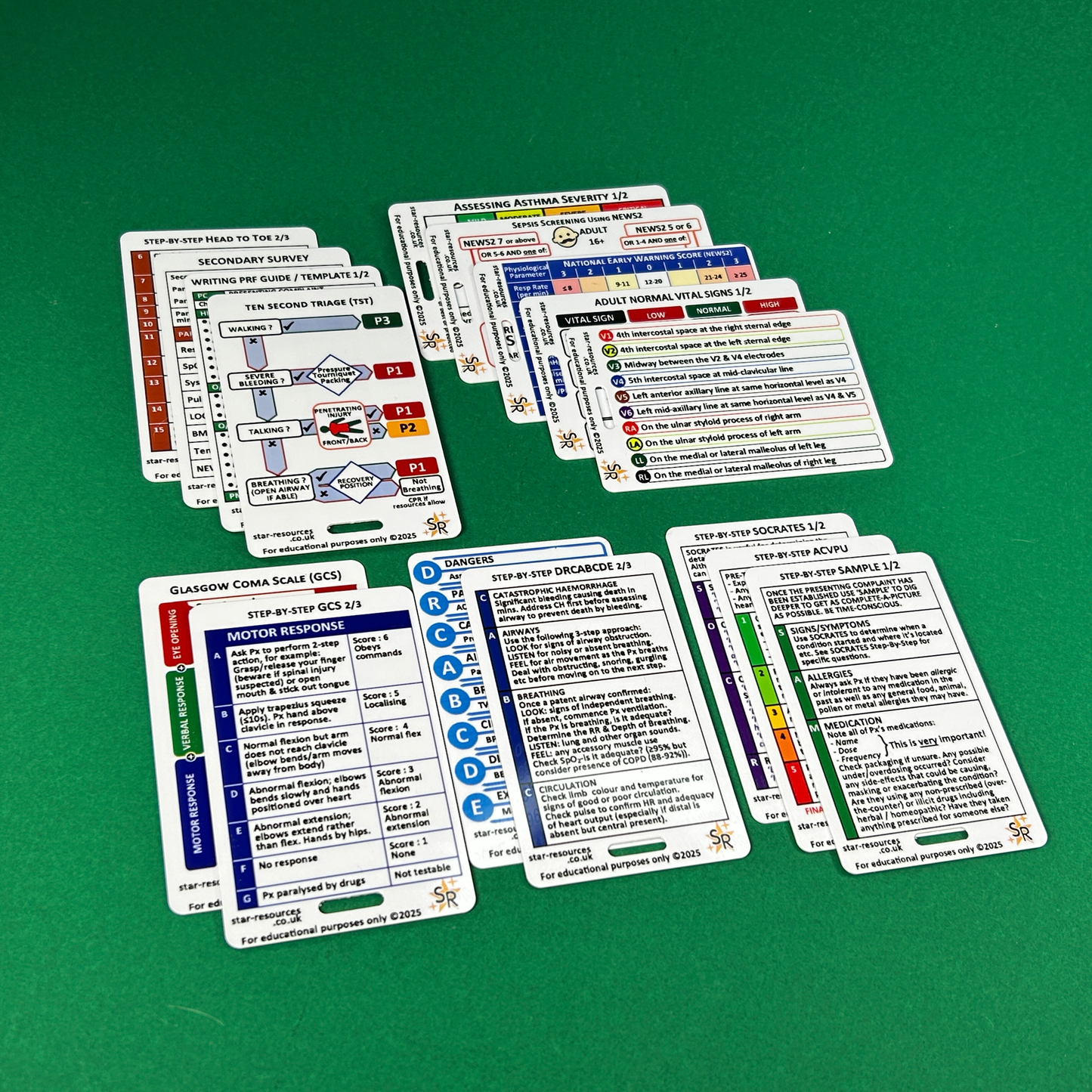Core Pack Patient Assessment ID Badge Flashcards Paramedic Student Ambulance