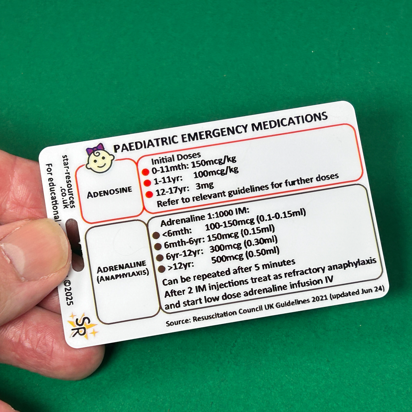 Paediatric Emergency Medications ID Badge Card Nurse Student Paramedic FREC Ambulance