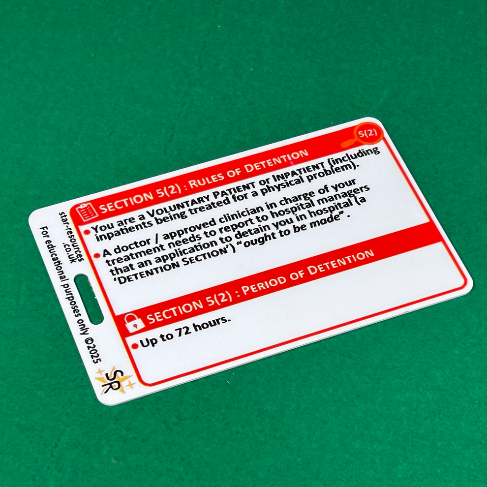 Sectioning under MHA 1983 Flash ID Badge Cards Nurse Student Mental He ...