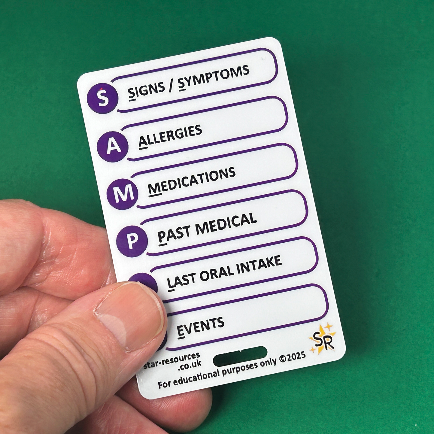 OPQRST and SAMPLE ID Badge Card | Paramedic Flashcard | Nurse Student