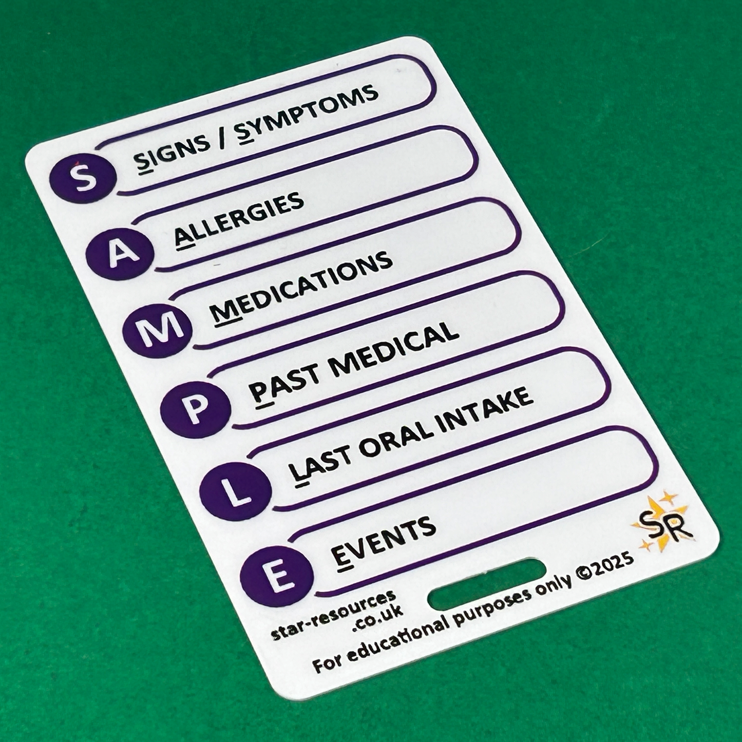 OPQRST and SAMPLE ID Badge Card | Paramedic Flashcard | Nurse Student