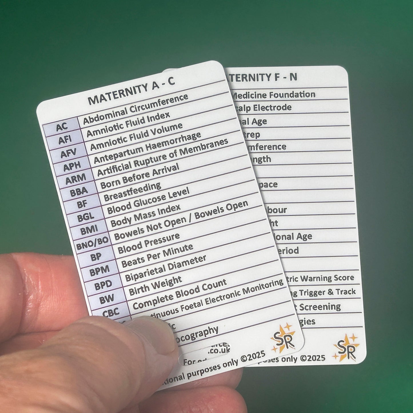 Set 5 - Maternity Badge ID Badge Cards Student Nurses, Midwives